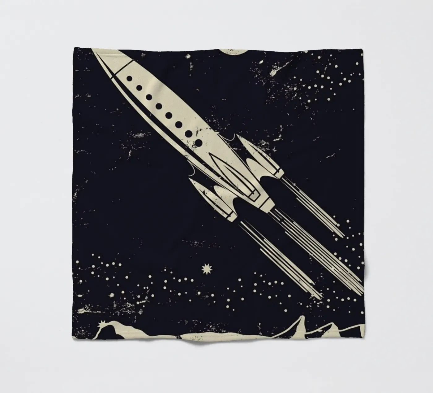 Space Rocket II Fleecedecke von Little Flourishes