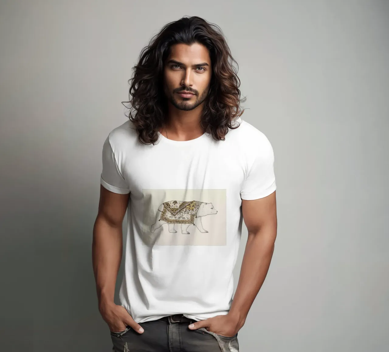 Ours Blanc t-shirt by Florent Bodart