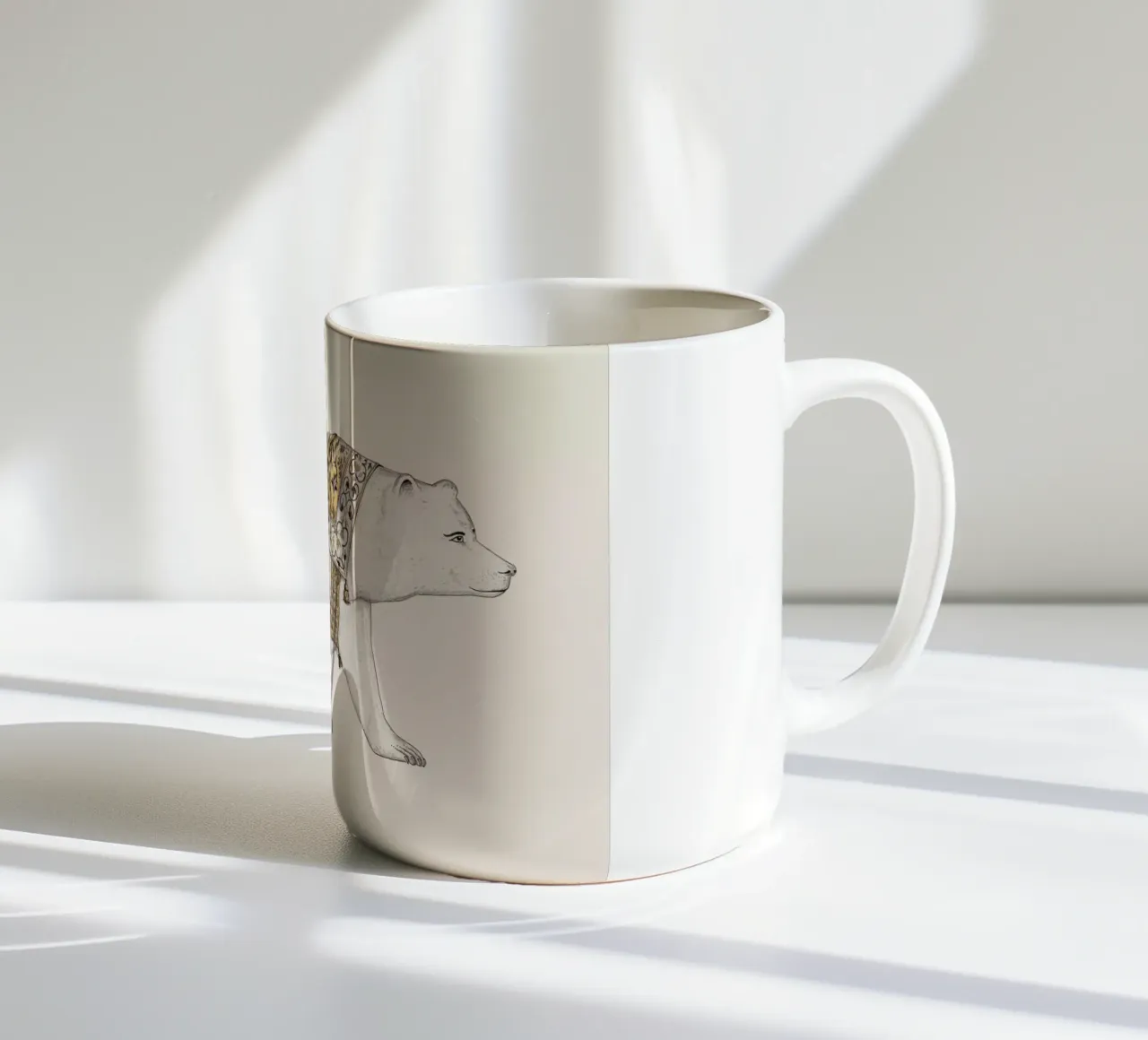 Ours Blanc tazza in ceramica da Florent Bodart