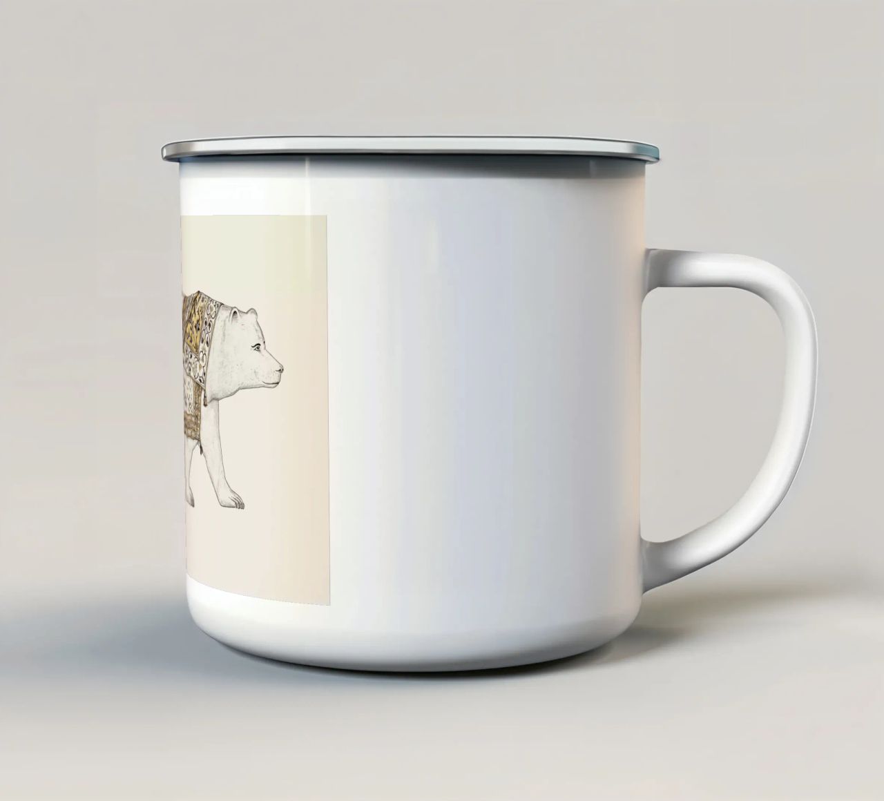 Ours Blanc tazza in smalto da Florent Bodart