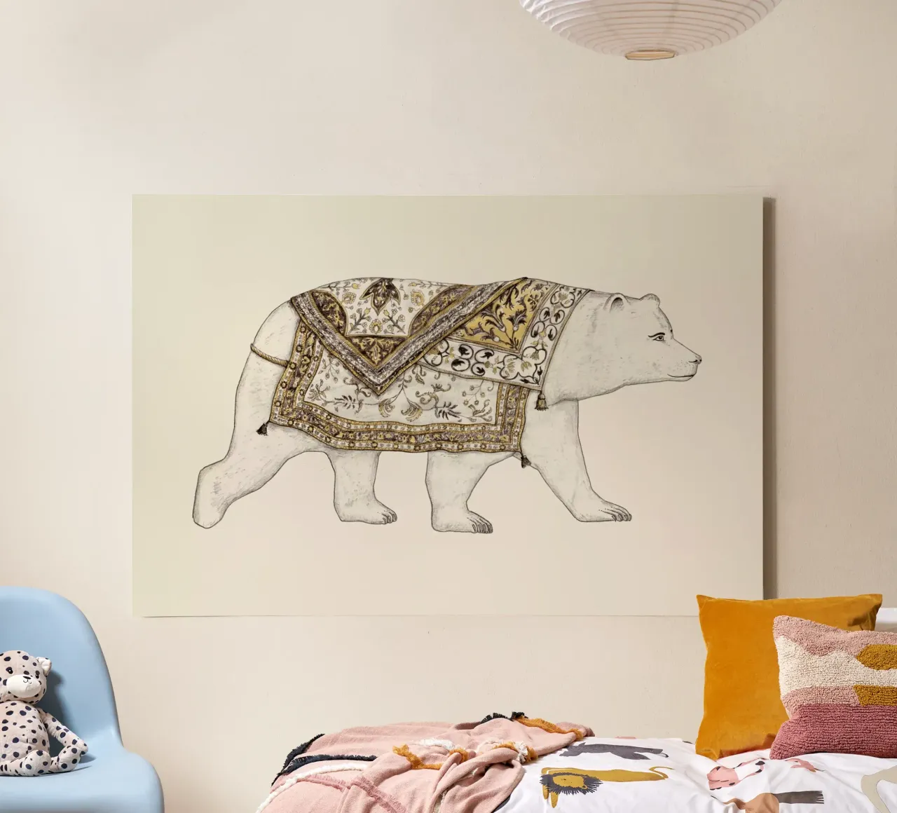 Ours Blanc tela con Cornice a cassetta da Florent Bodart
