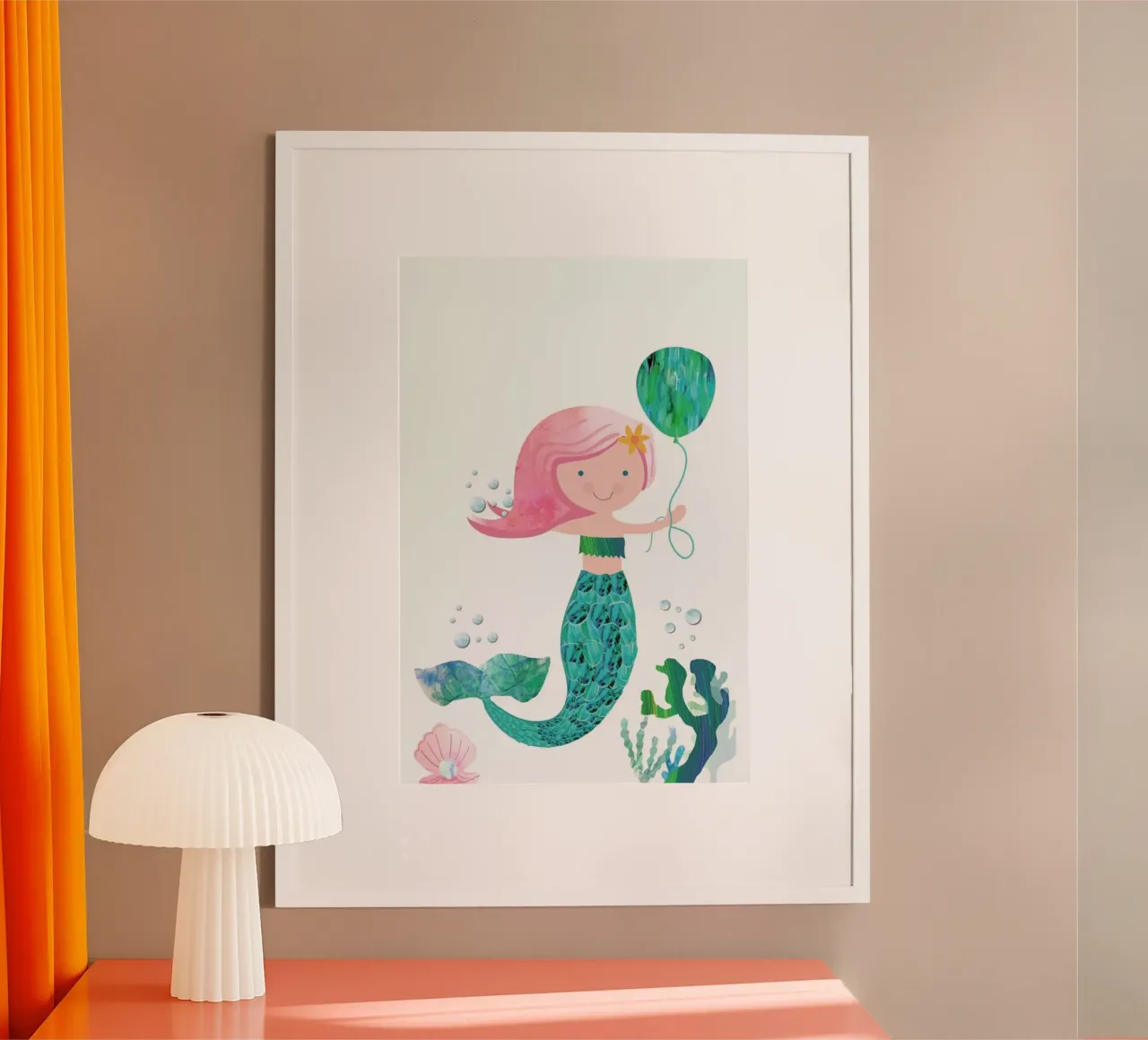 Mermaid Poster mit Kunststoffrahmen von Rocket68