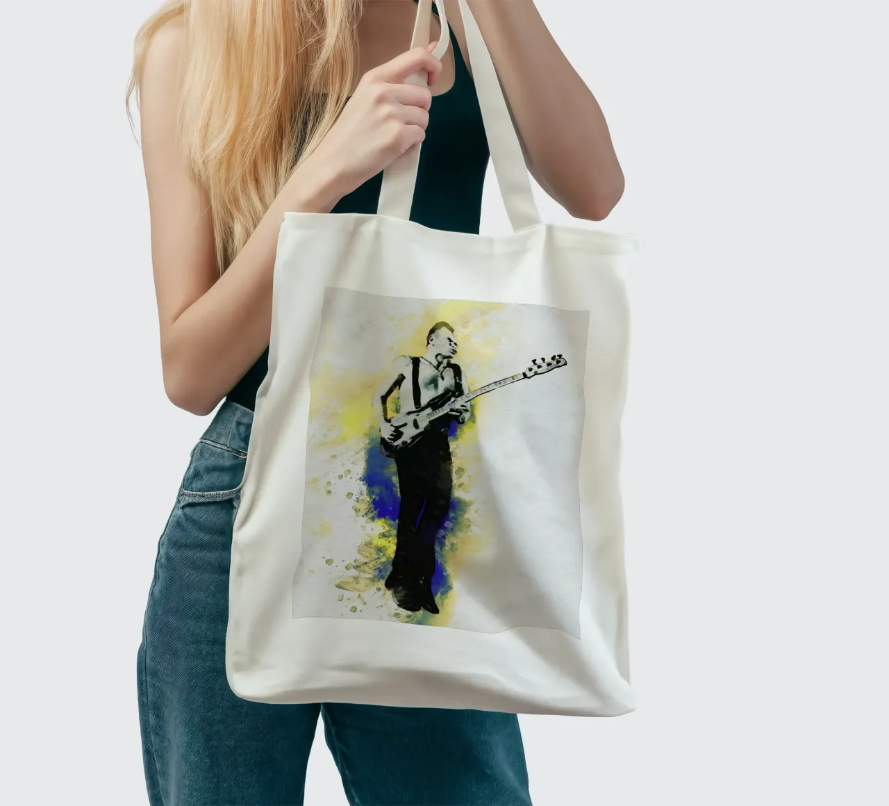 Smudge of Portrait Sting torna al basso borsa in juta da Gunawan Rb