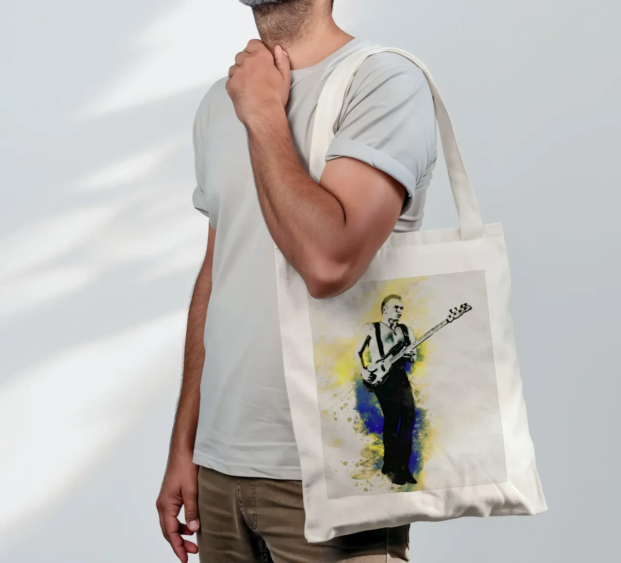 Smudge of Portrait Sting torna al basso borsa in juta da Gunawan Rb