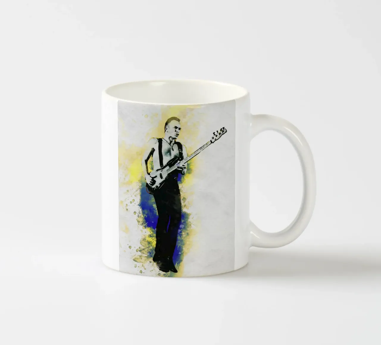 Smudge of Portrait Sting torna al basso tazza in ceramica da Gunawan Rb