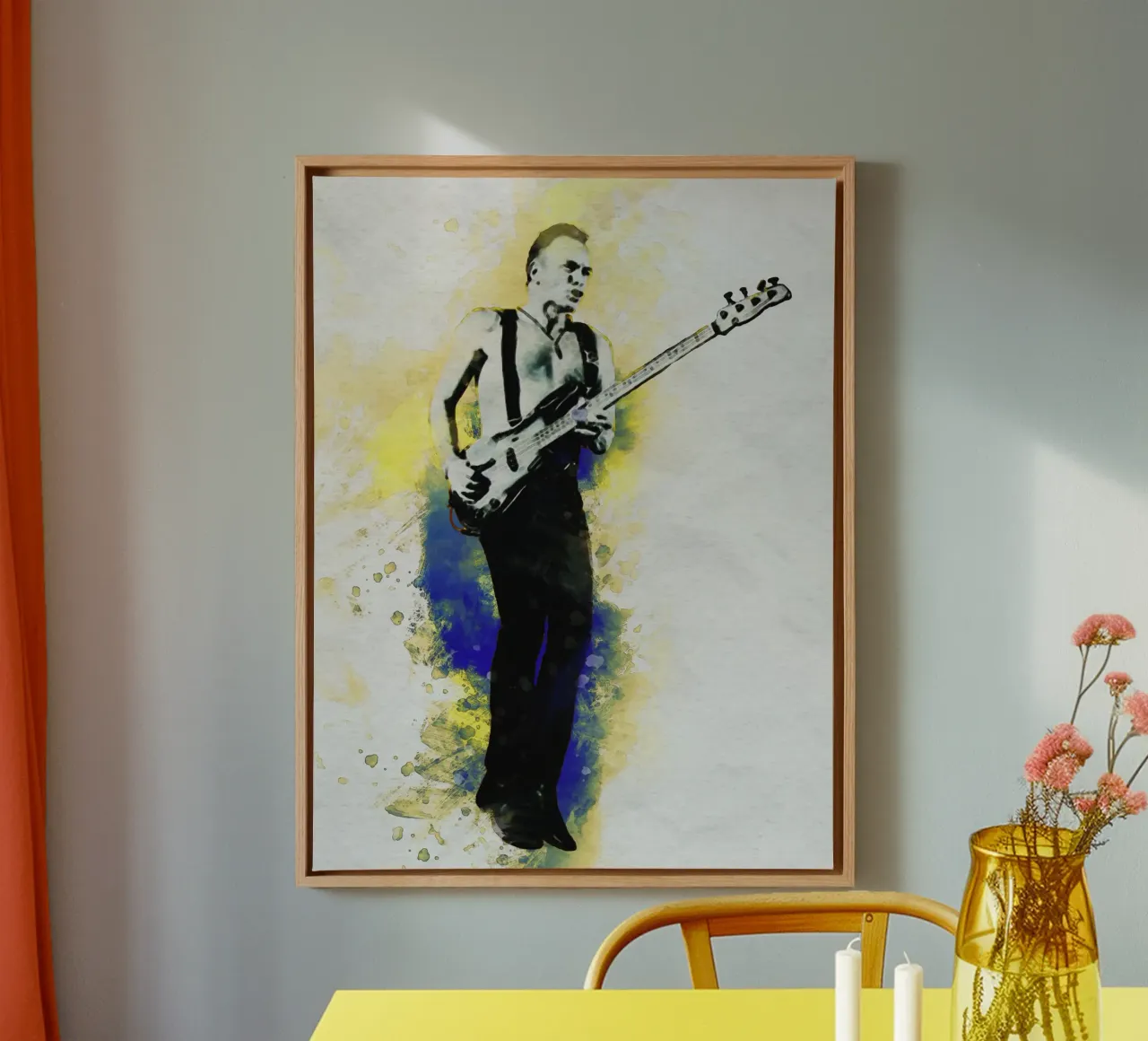 Smudge of Portrait Sting back to bass canvas by Gunawan Rb