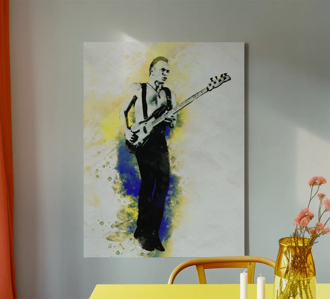 Smudge of Portrait Sting back to bass canvas by Gunawan Rb