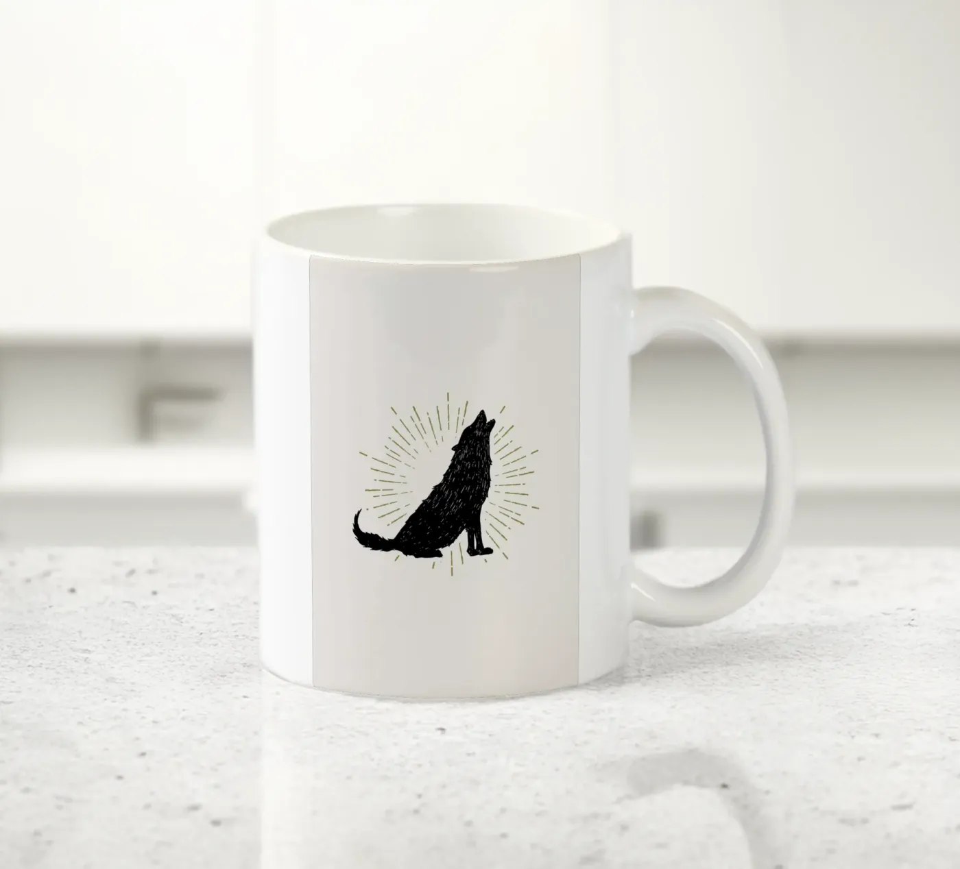 Wolf ceramic mug by Pure