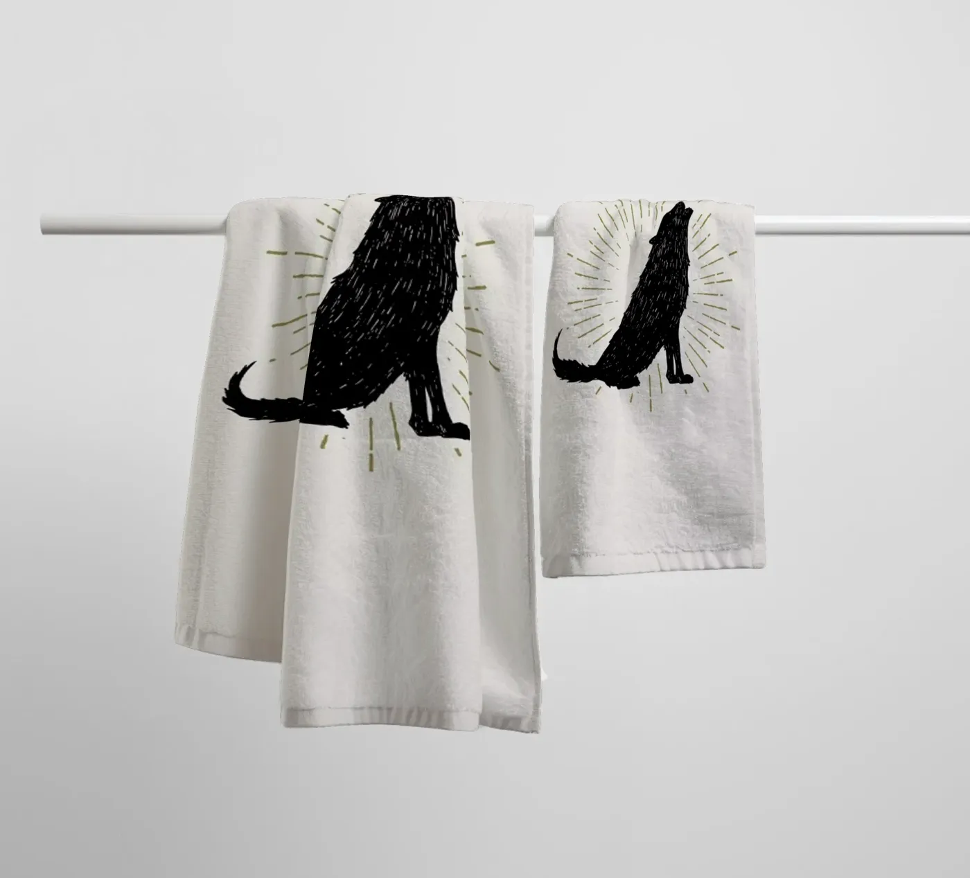 Wolf towel by Pure