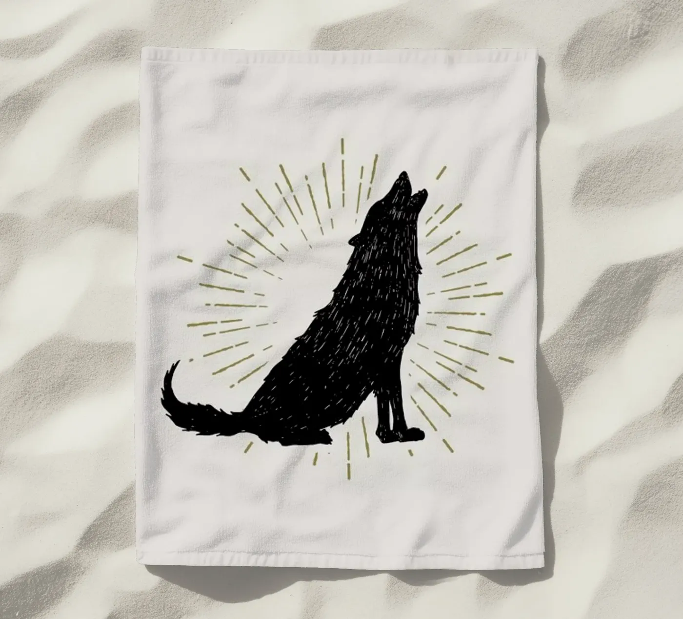 Wolf strandhanddoek van Pure