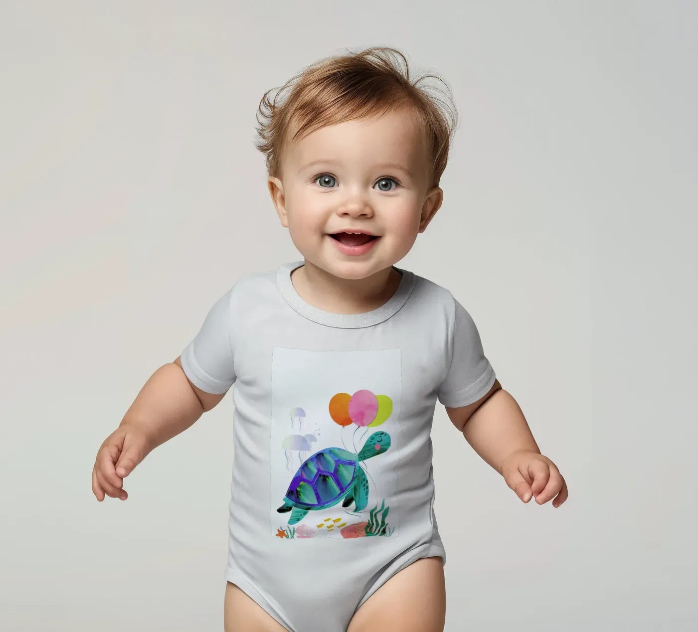 Turtle Kurzarm Babybody von Rocket68