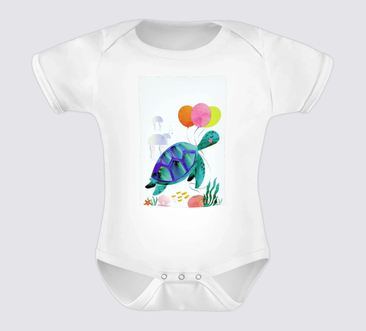 Turtle body neonato maniche corte da Rocket68