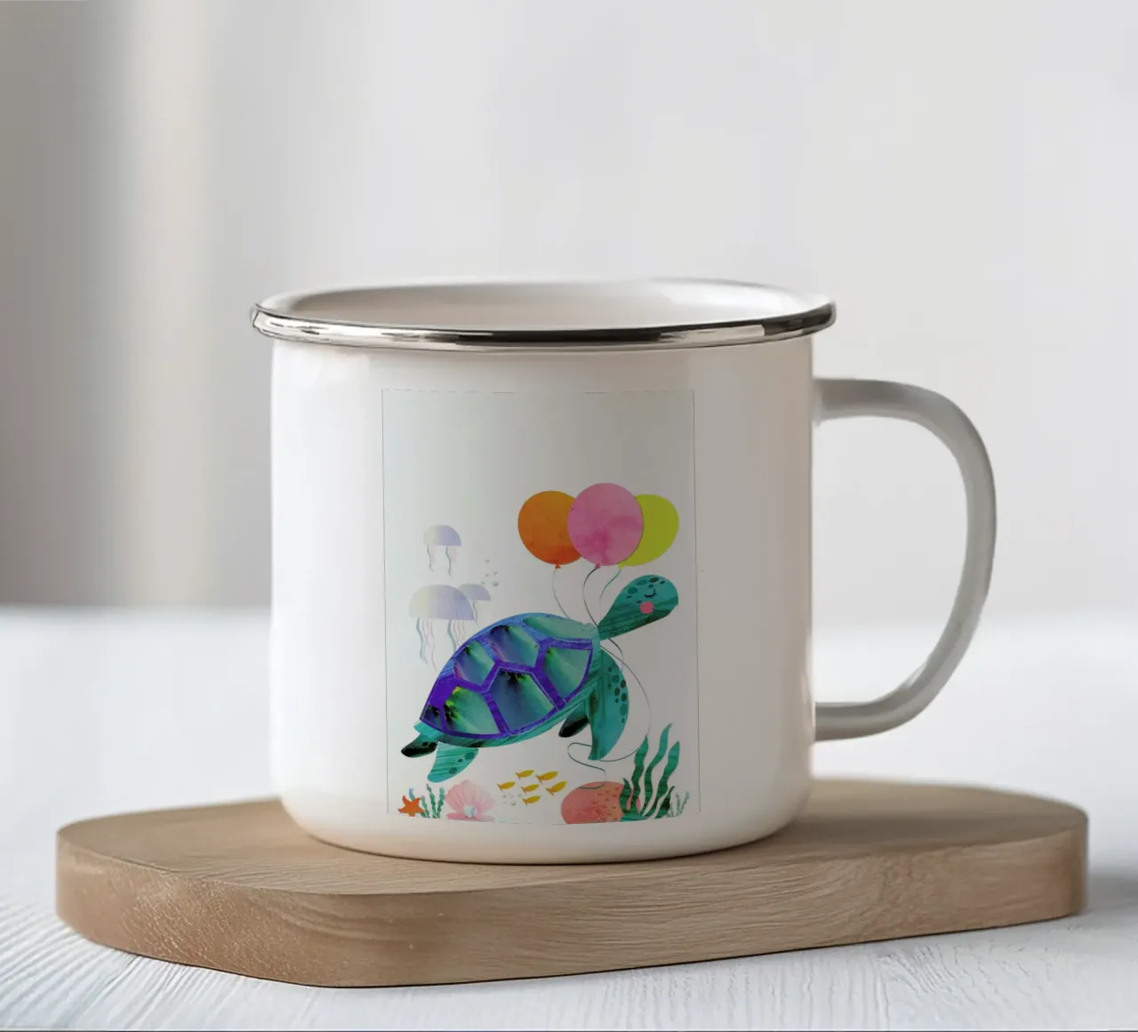 Turtle Emaille Tasse von Rocket68