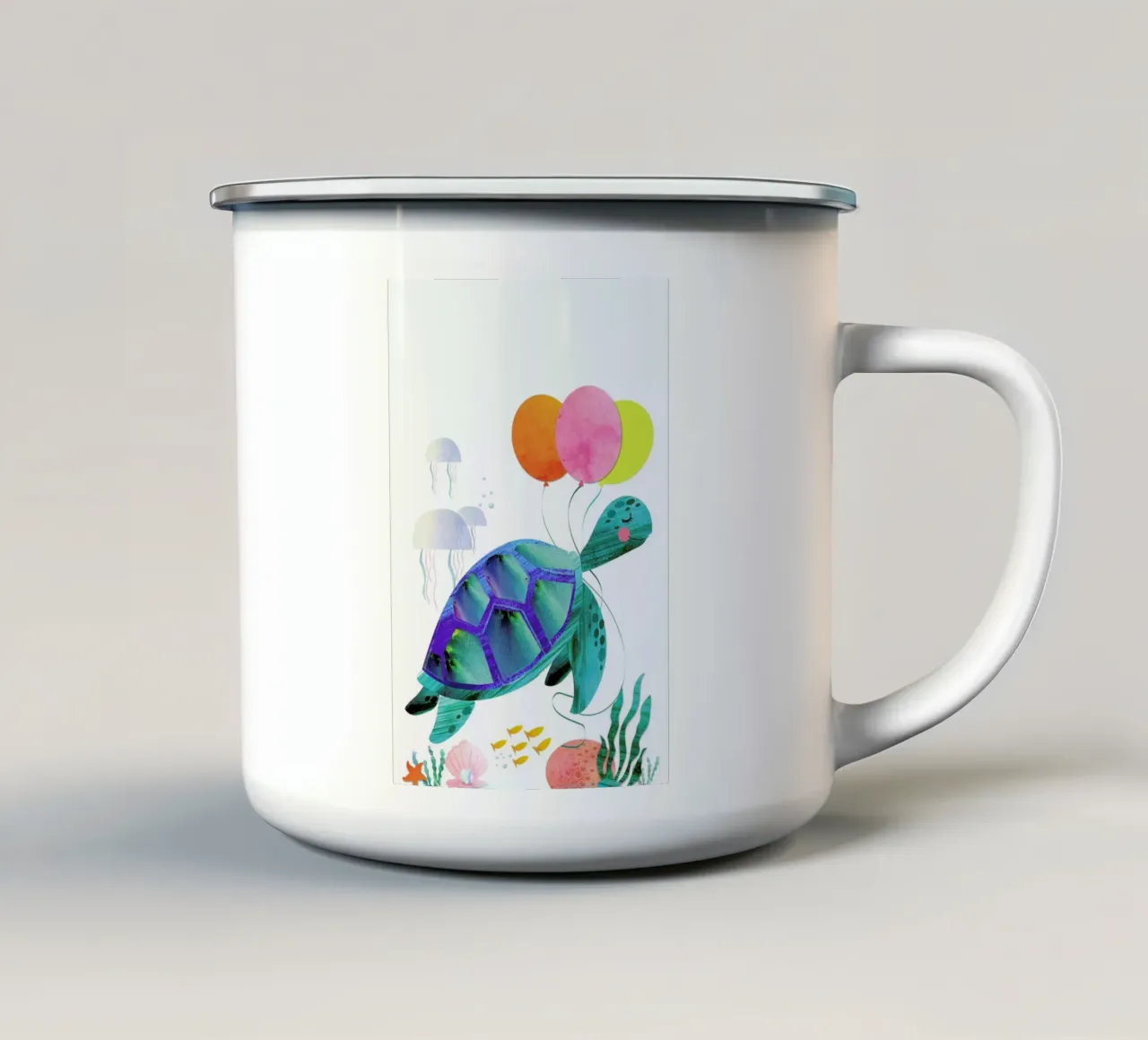 Turtle Emaille Tasse von Rocket68
