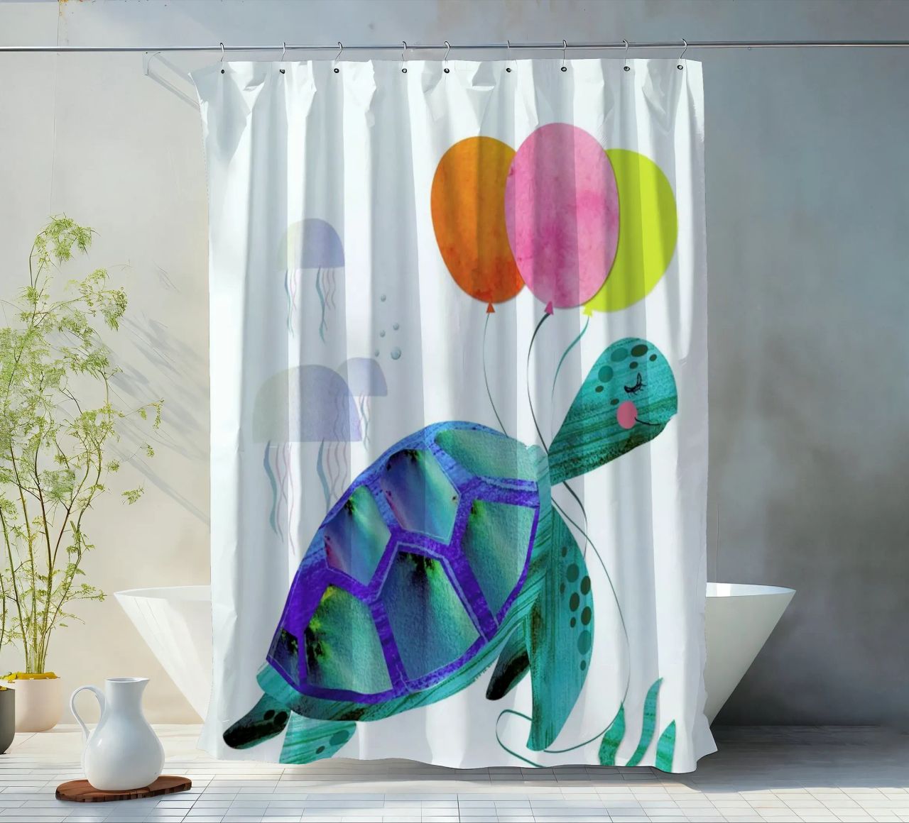 Turtle cortina de baño de Rocket68