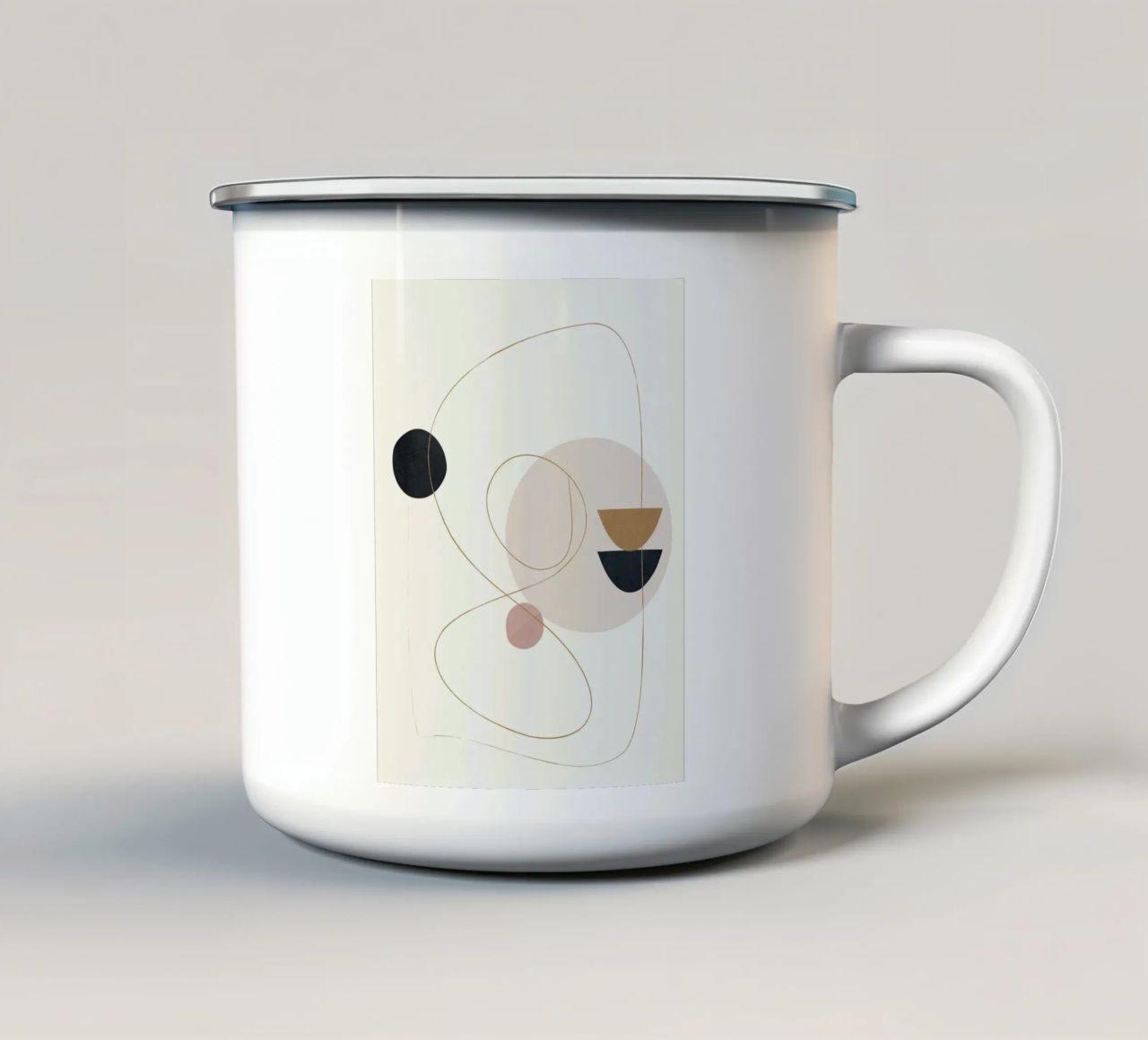 Abstract Minimal Art tazza in smalto da Flow Line