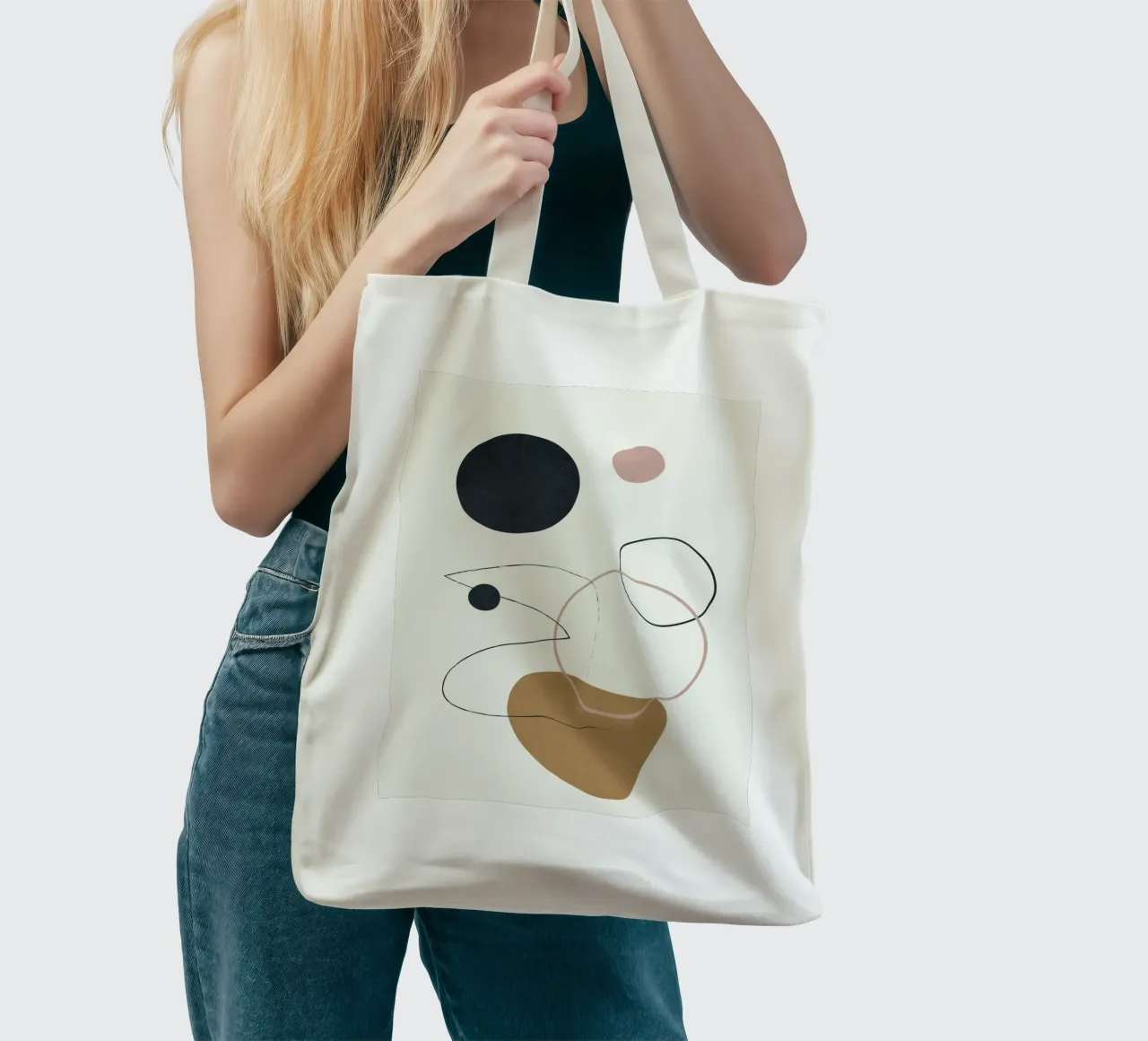 Abstract Minimal Art 2 borsa in juta da Flow Line