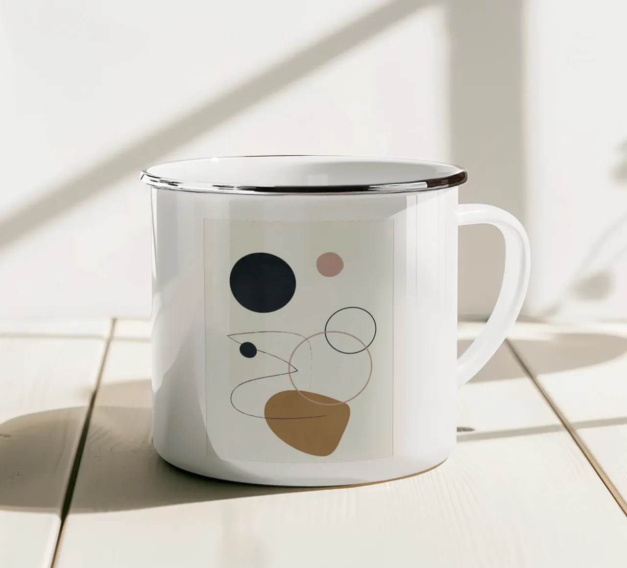 Abstract Minimal Art 2 Emaille Tasse von Flow Line