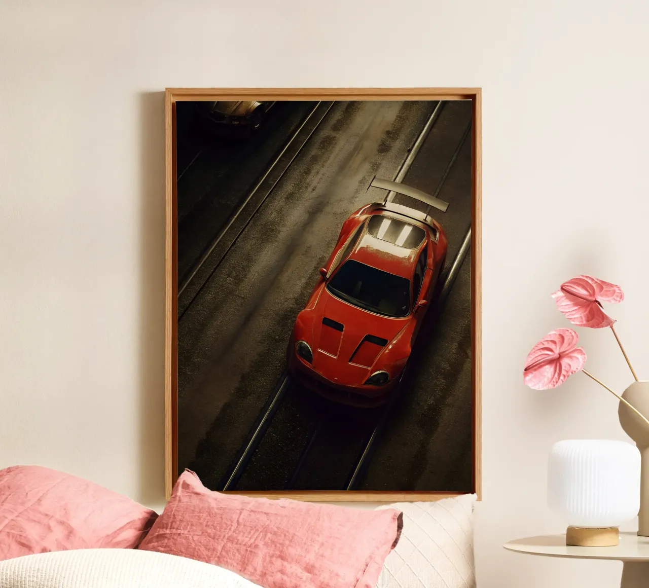 Auto da corsa rossa tela con Cornice a cassetta da CAR EDITION