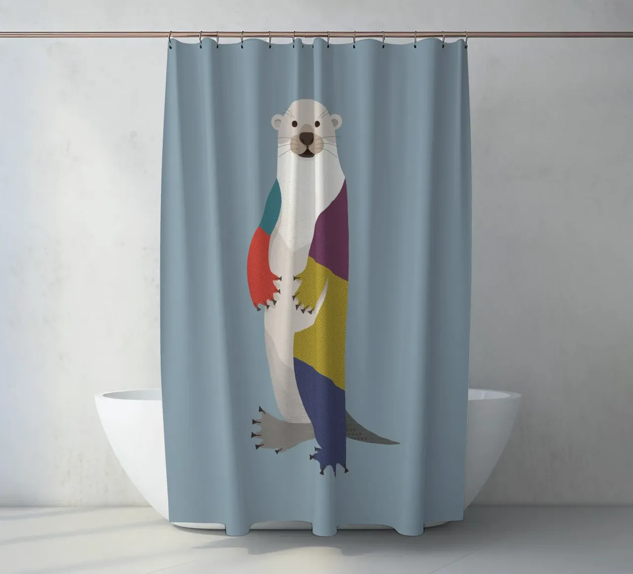 Otter shower curtain by The Printed Sparrow