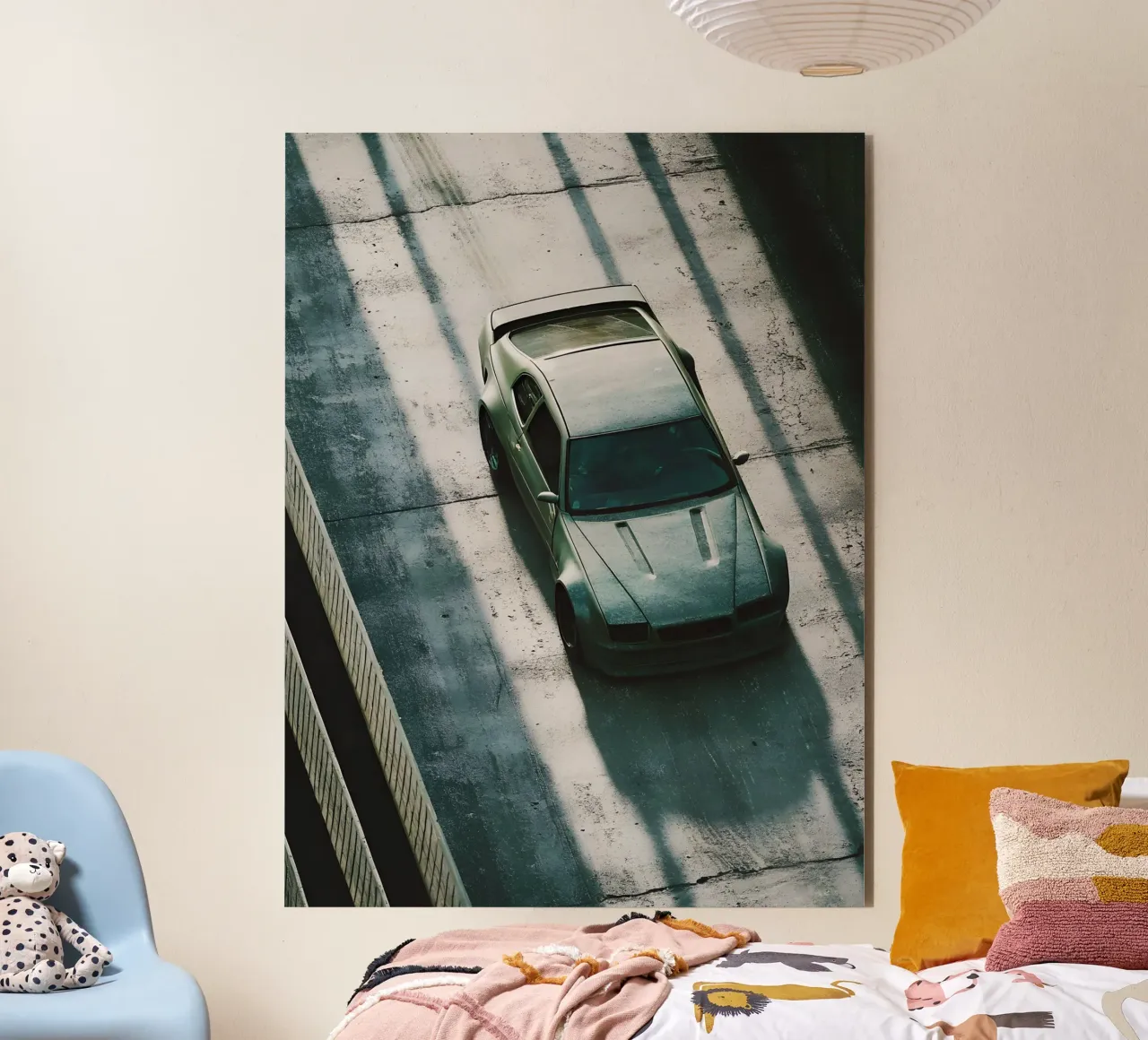Auto da corsa grigia alluminio dibond da CAR EDITION