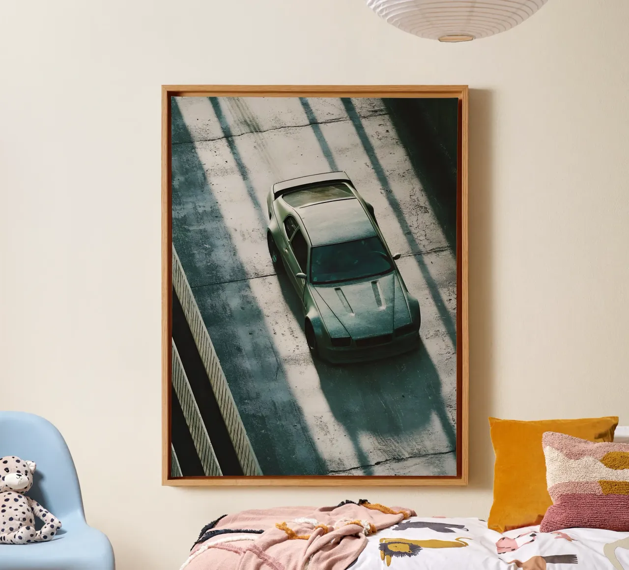 Auto da corsa grigia tela con Cornice a cassetta da CAR EDITION