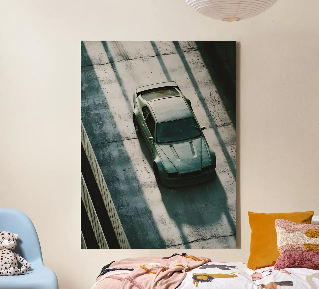 Auto da corsa grigia tela con Cornice a cassetta da CAR EDITION