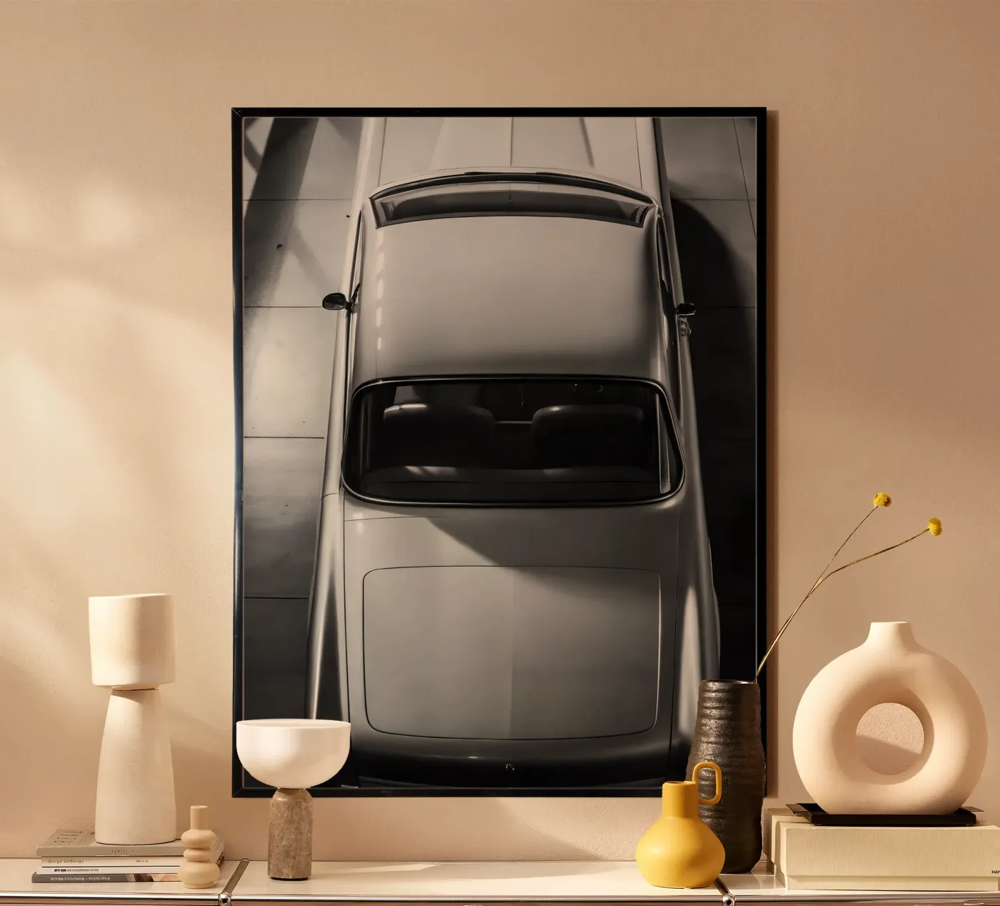 Monochromer Oldtimer Poster von CAR EDITION