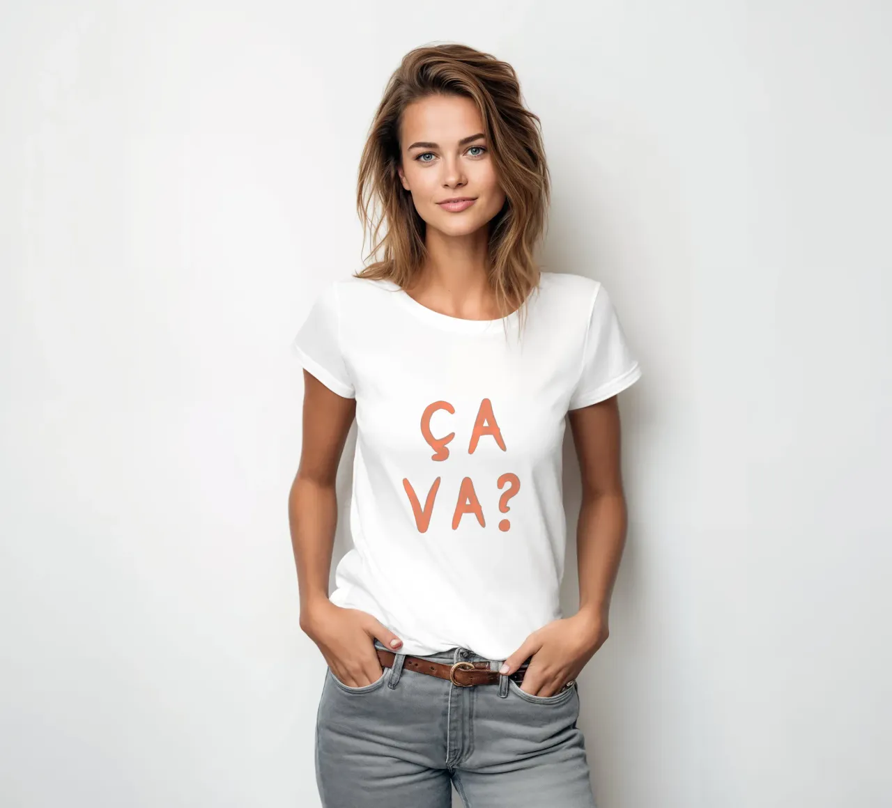 Ça Va? – French Mood Check women's fitted t-shirt by QuooodZ by MooodzArt