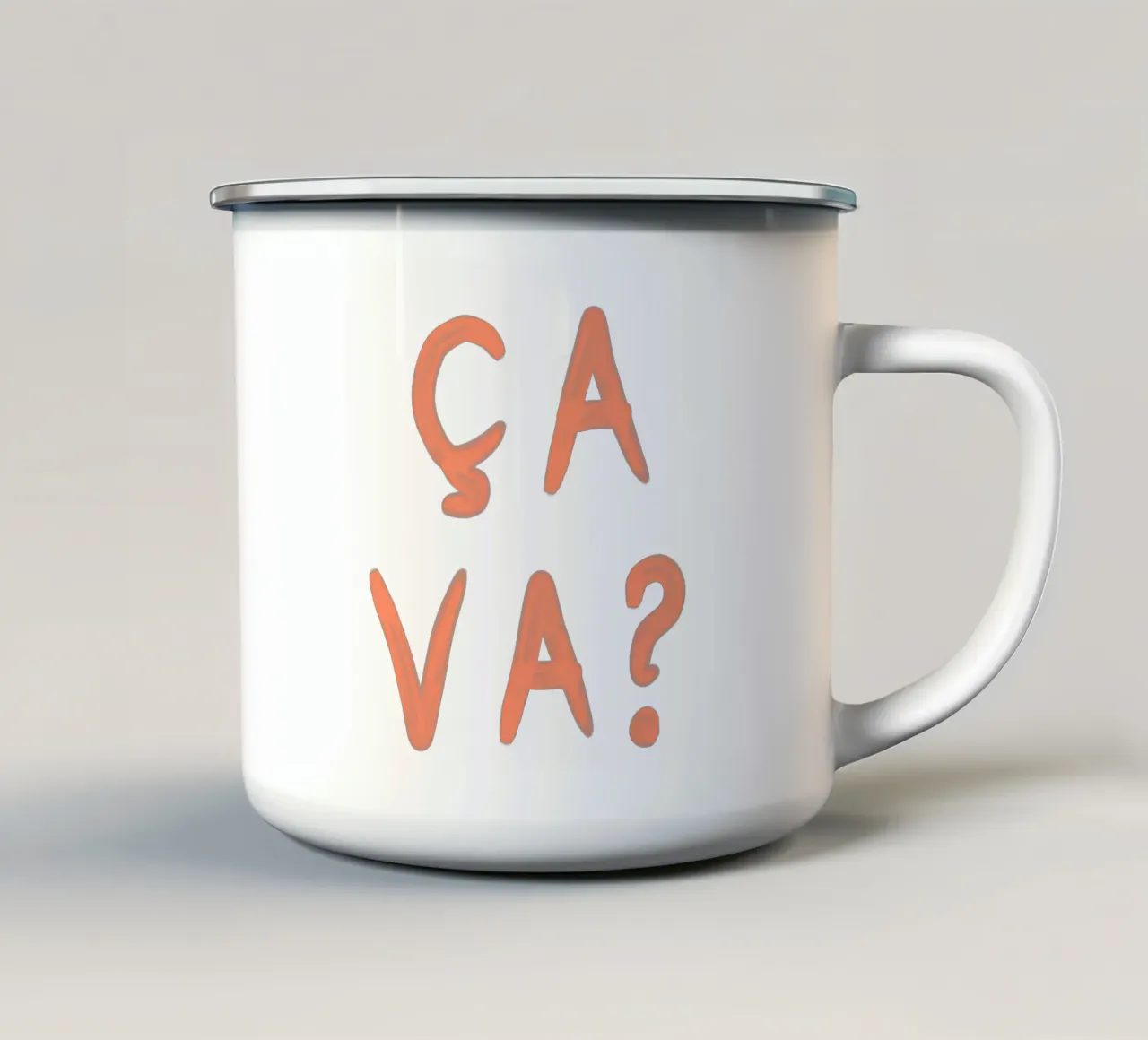 Ça Va? – French Mood Check tazza in smalto da QuooodZ by MooodzArt