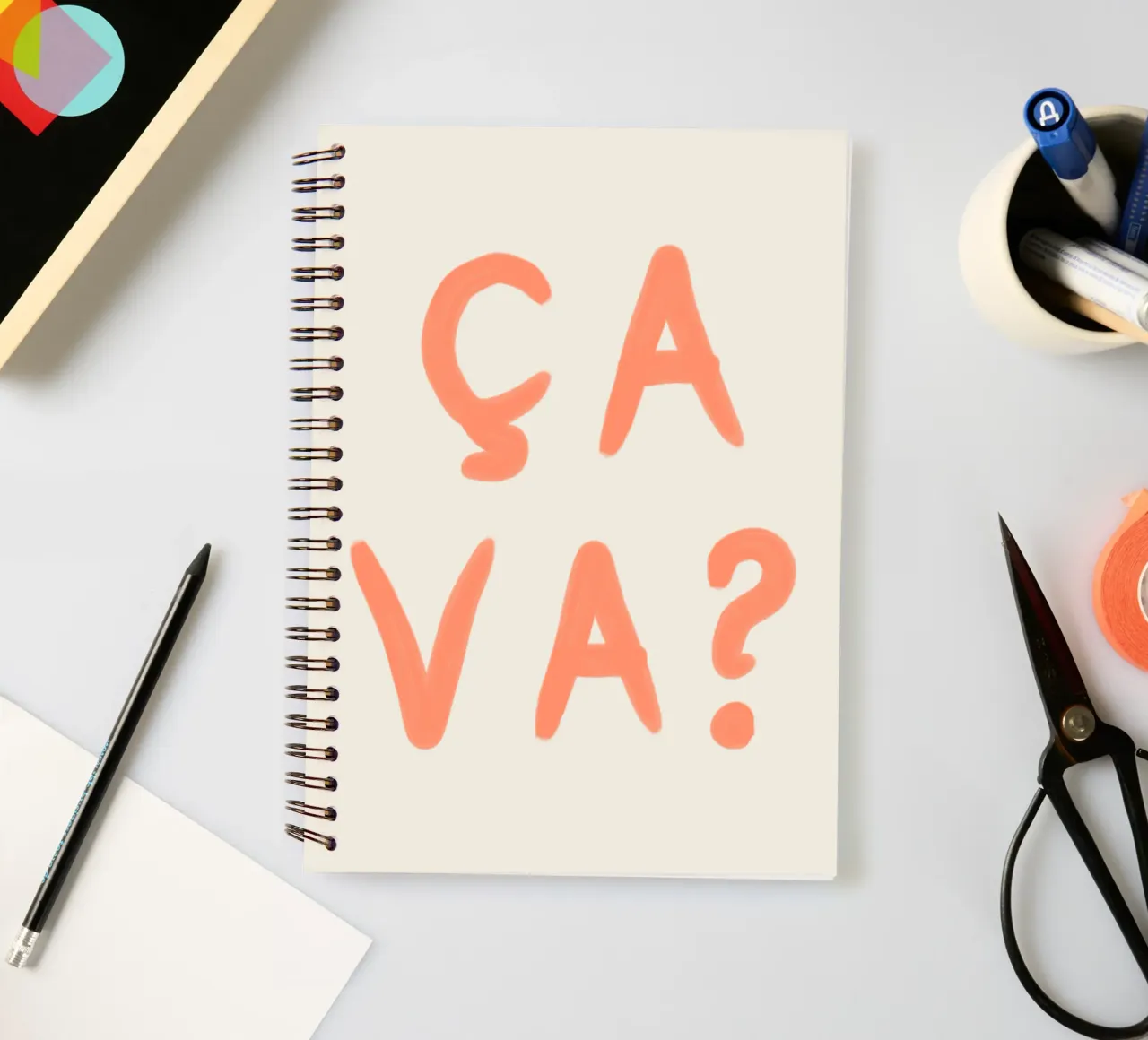 Ça Va? – French Mood Check spiral notebook by QuooodZ by MooodzArt