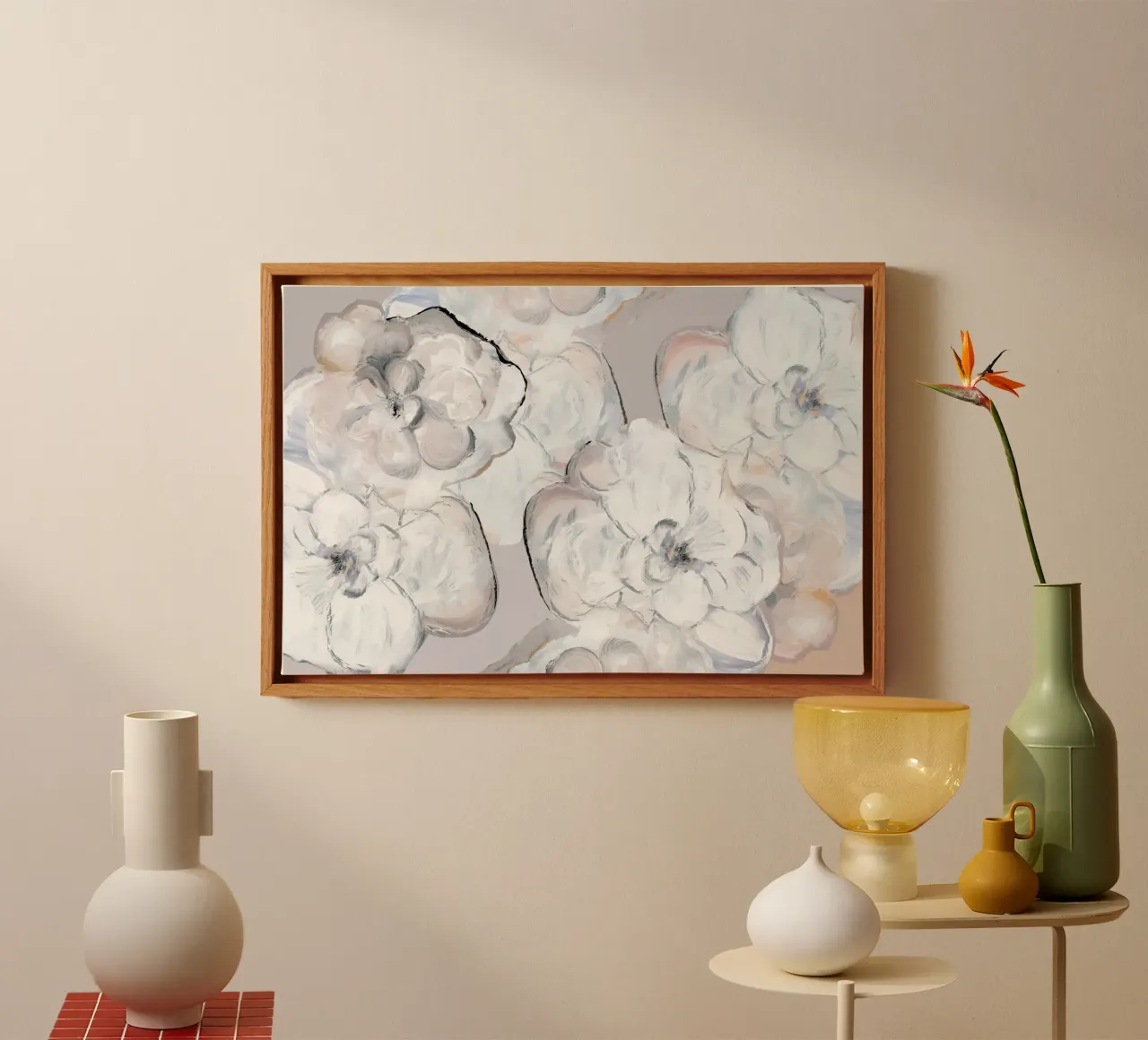 Estudio Soft Bloom lienzo con Marco flotante de Cartissi