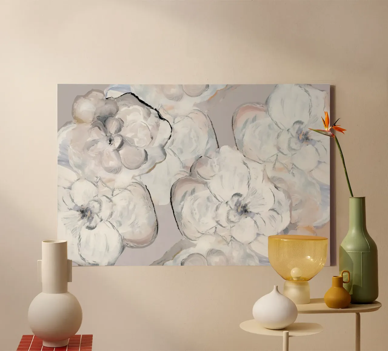 Estudio Soft Bloom lienzo con Marco flotante de Cartissi