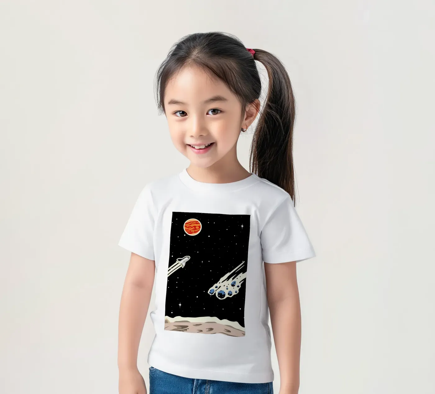 Space Rocket Kinder T-Shirt von Little Flourishes