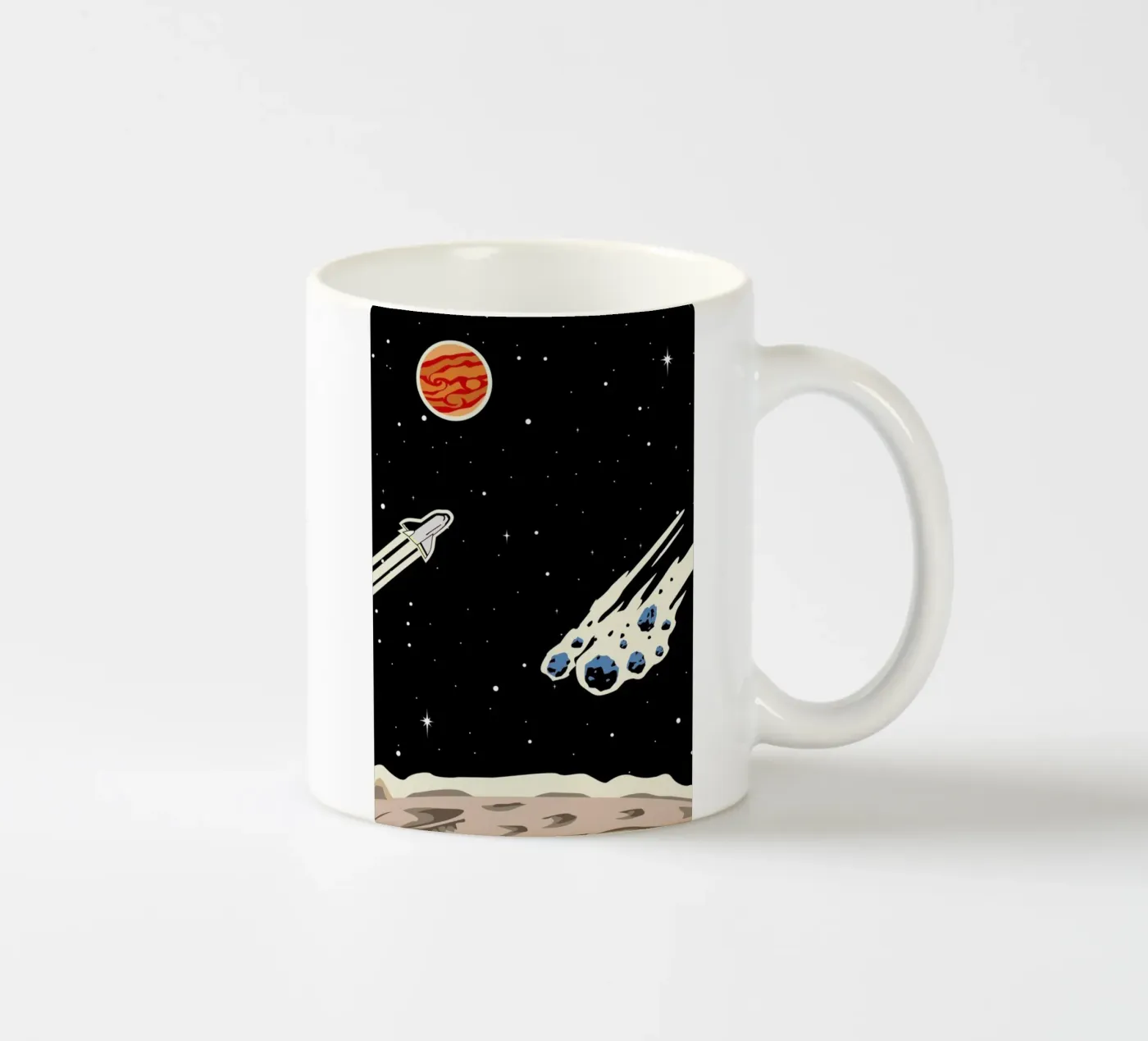Space Rocket ceramic mug by Little Flourishes