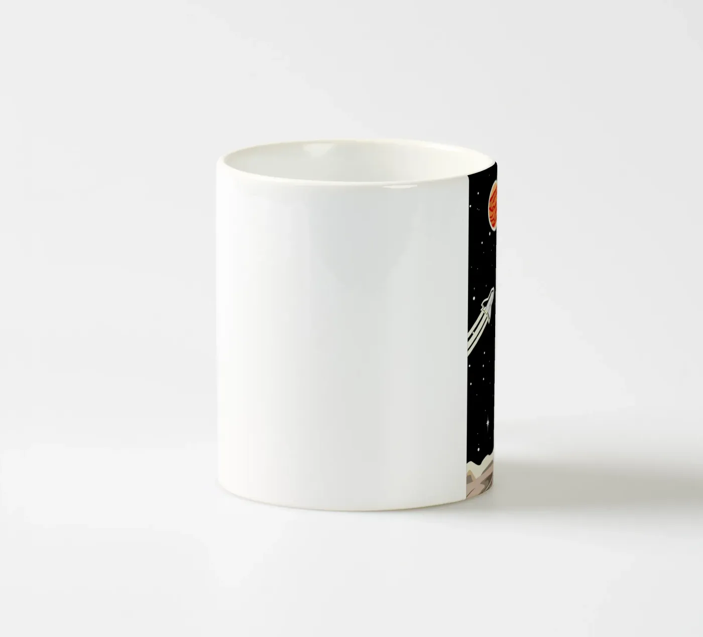 Space Rocket ceramic mug by Little Flourishes