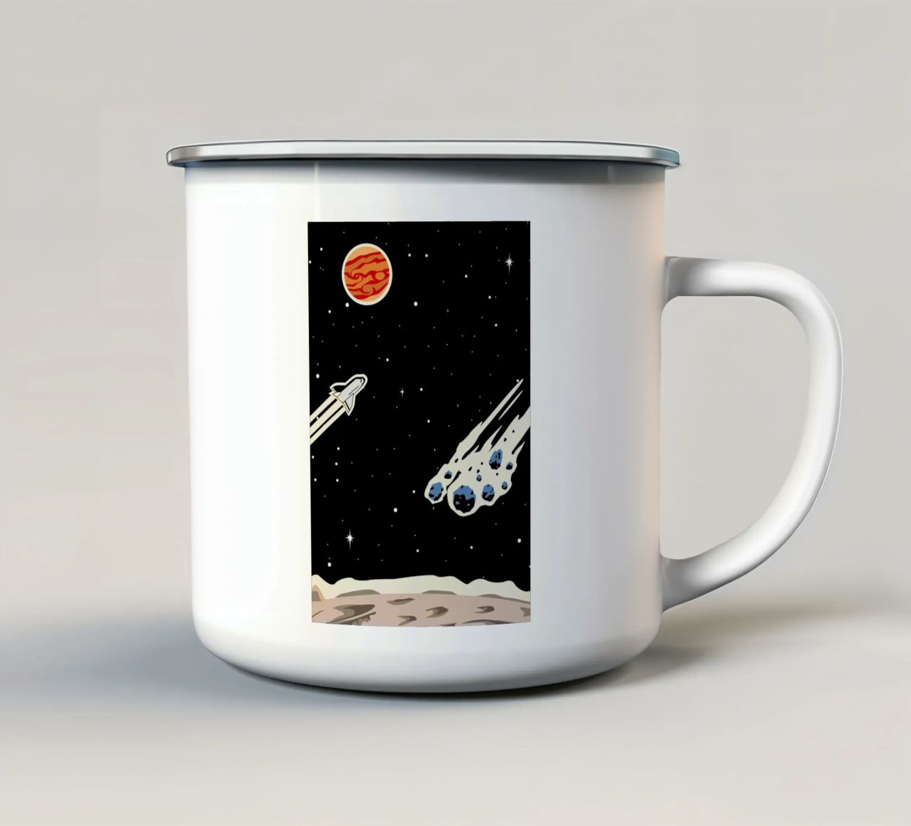 Space Rocket tazza in smalto da Little Flourishes