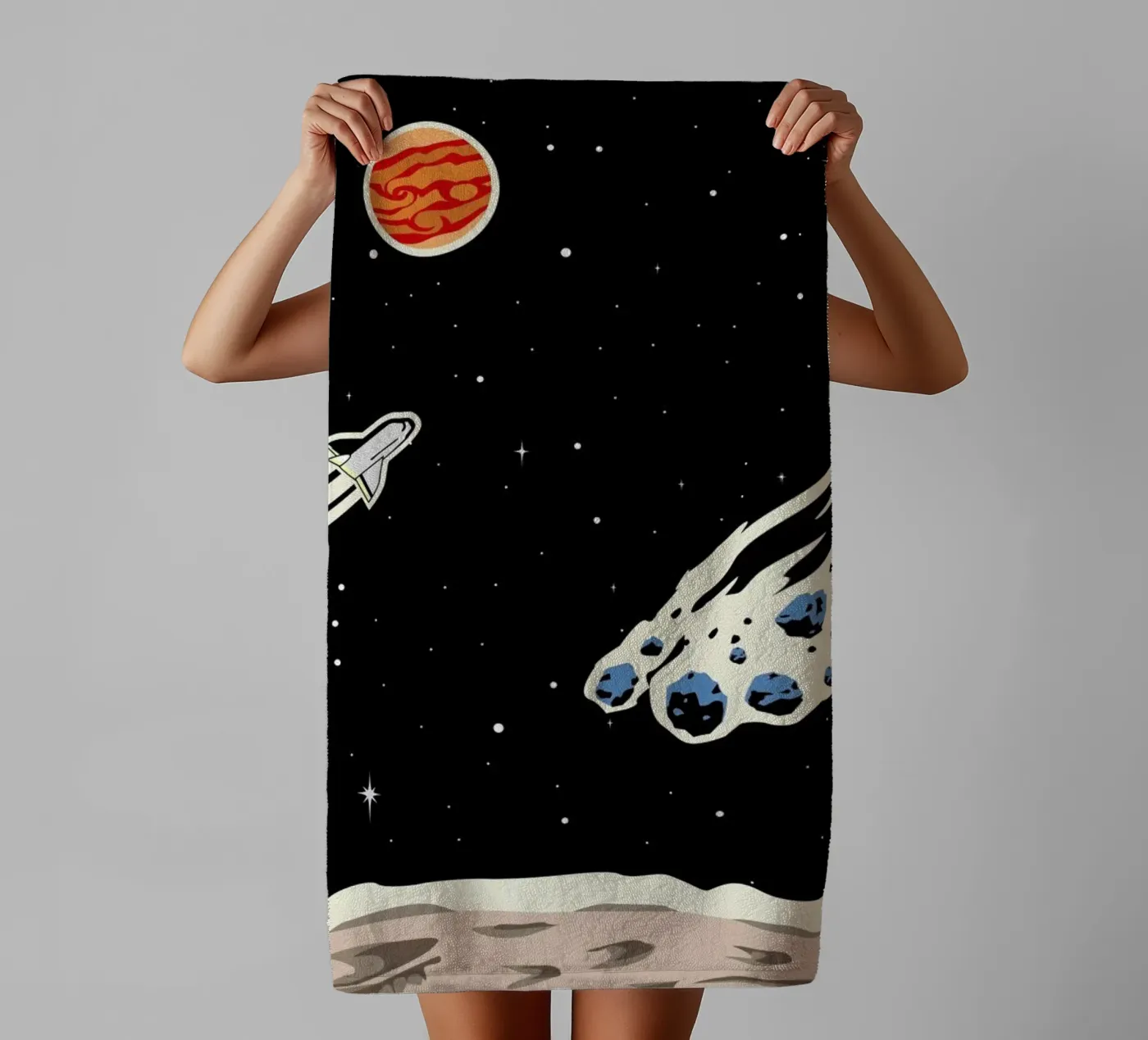 Space Rocket badhanddoek van Little Flourishes