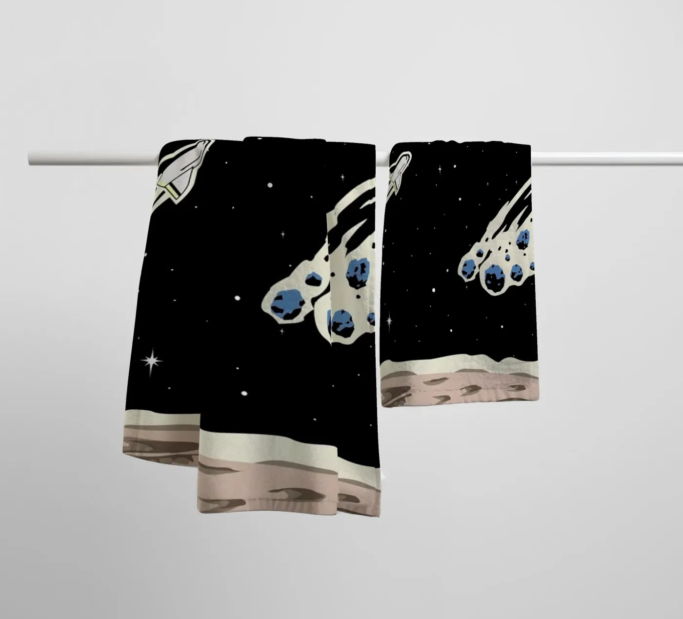 Space Rocket badhanddoek van Little Flourishes