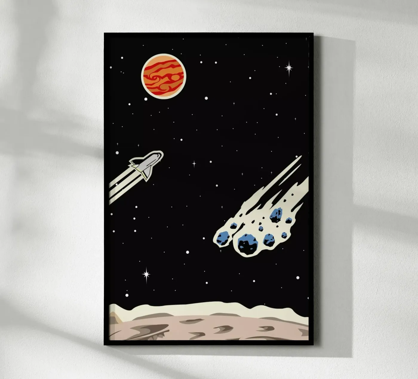 Space Rocket poster by Little Flourishes