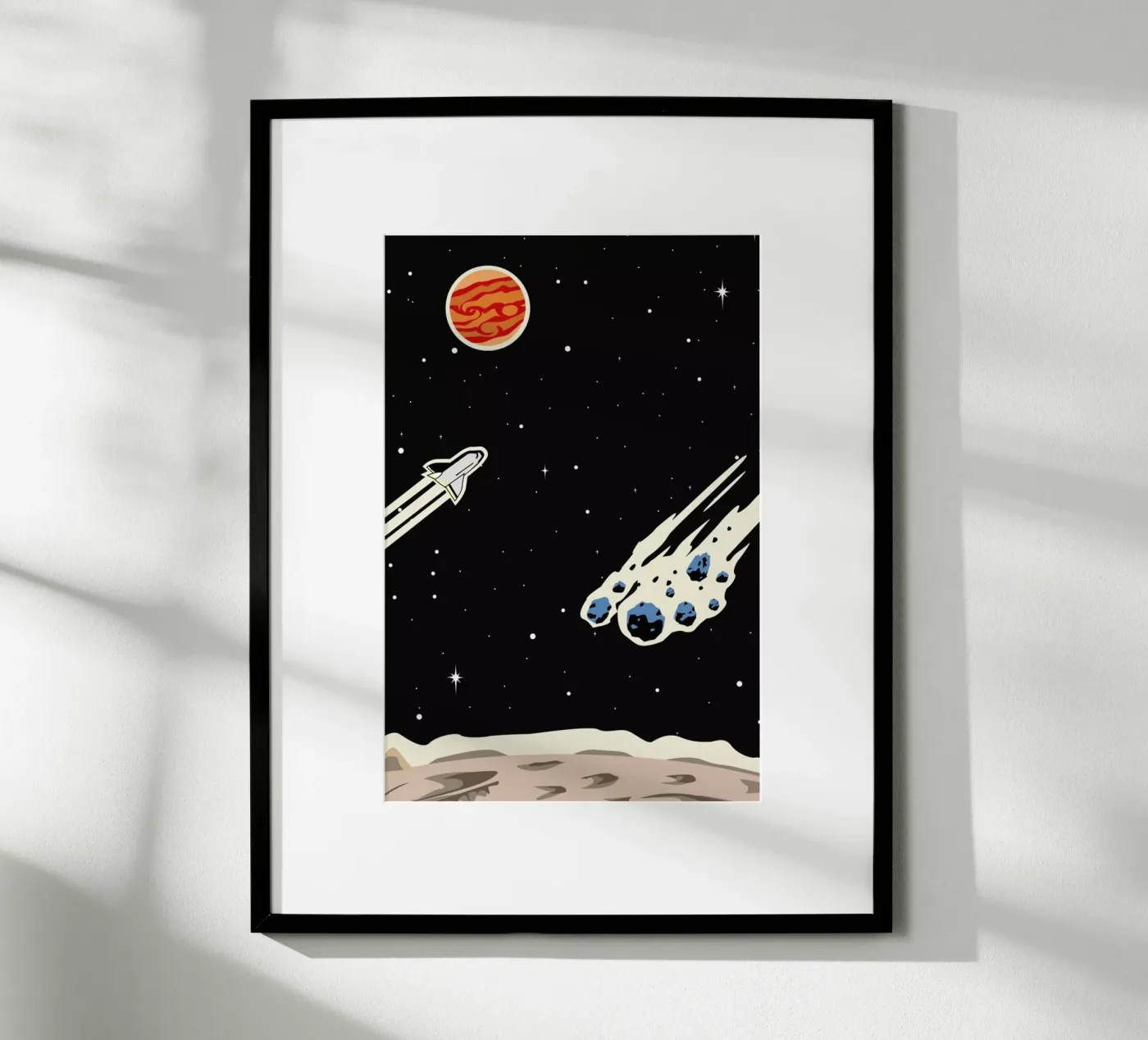 Space Rocket poster by Little Flourishes