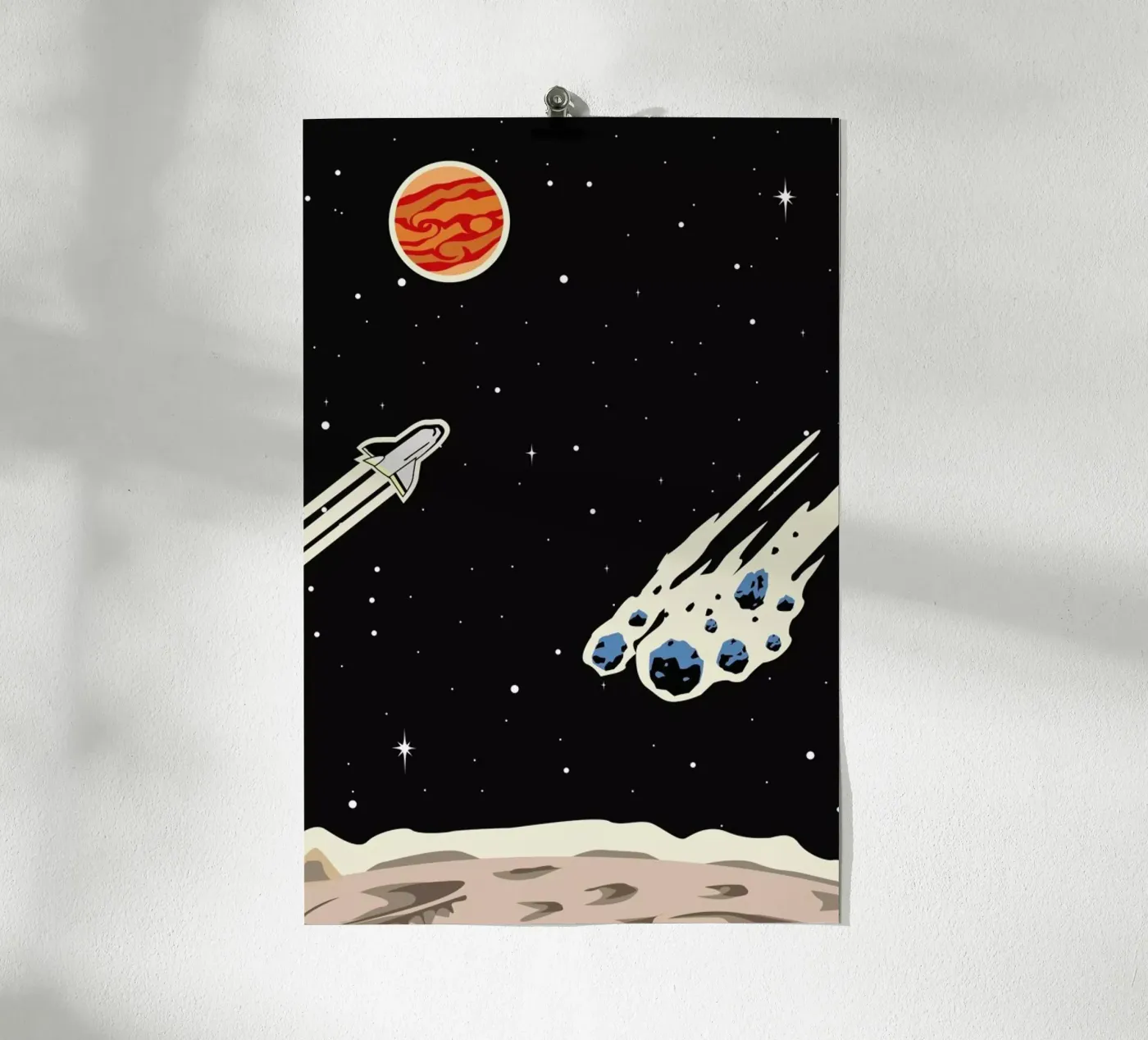 Space Rocket poster by Little Flourishes