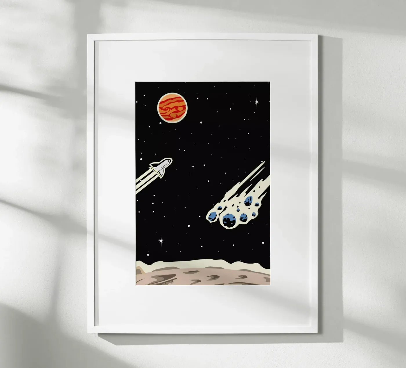 Space Rocket poster by Little Flourishes