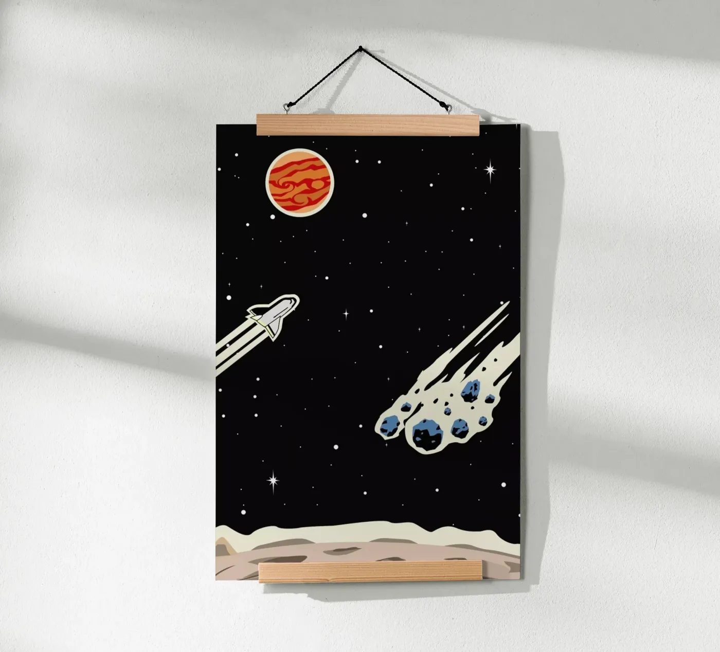 Space Rocket poster by Little Flourishes