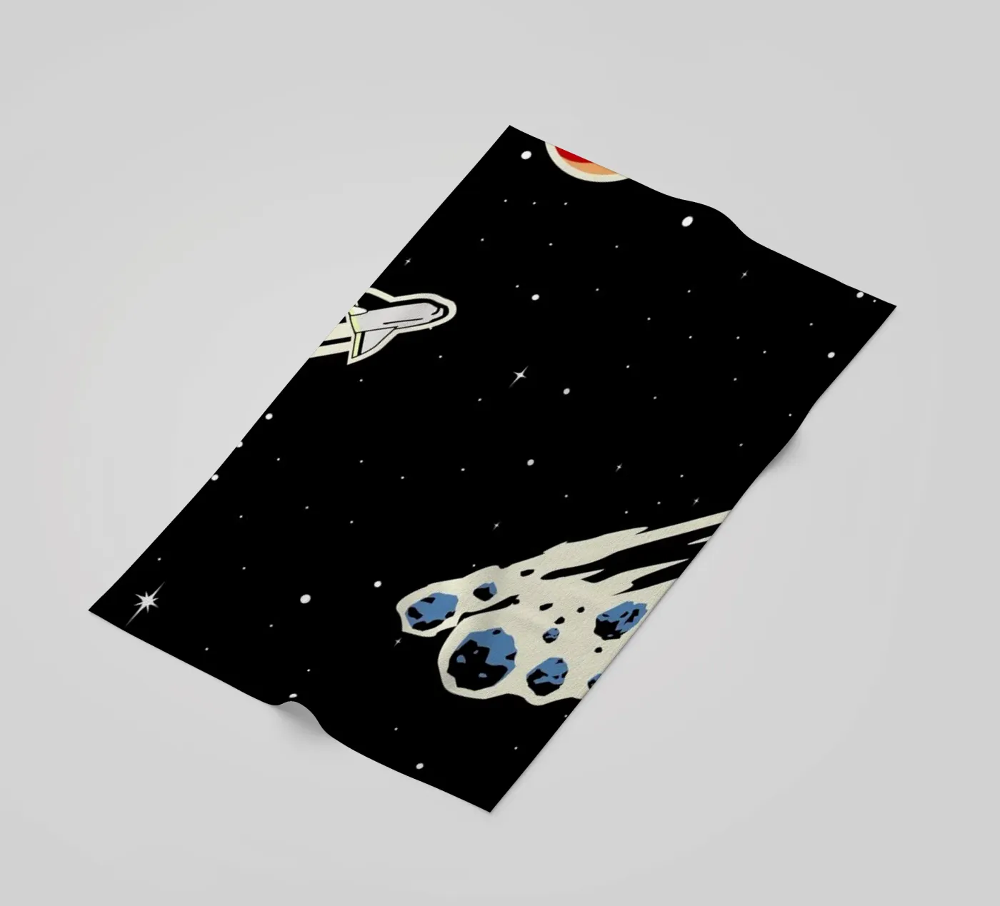 Space Rocket strandhanddoek van Little Flourishes