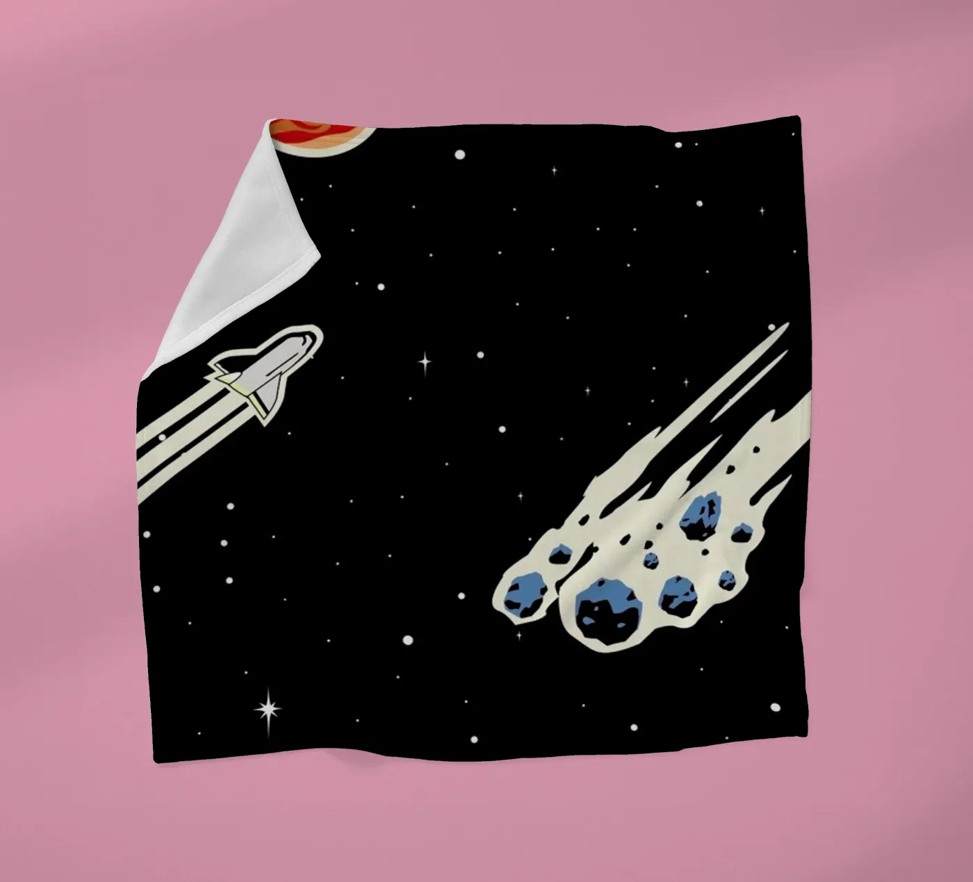 Space Rocket fleece blanket by Little Flourishes