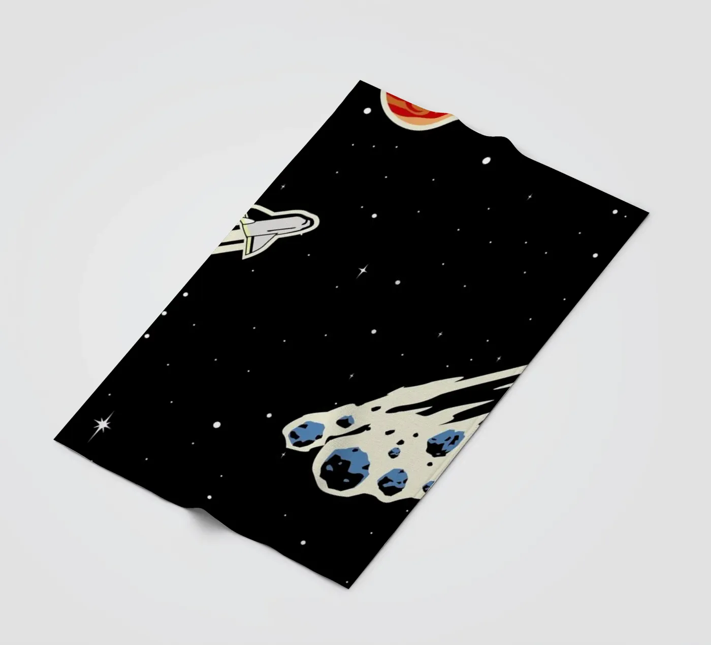Space Rocket fleece blanket by Little Flourishes