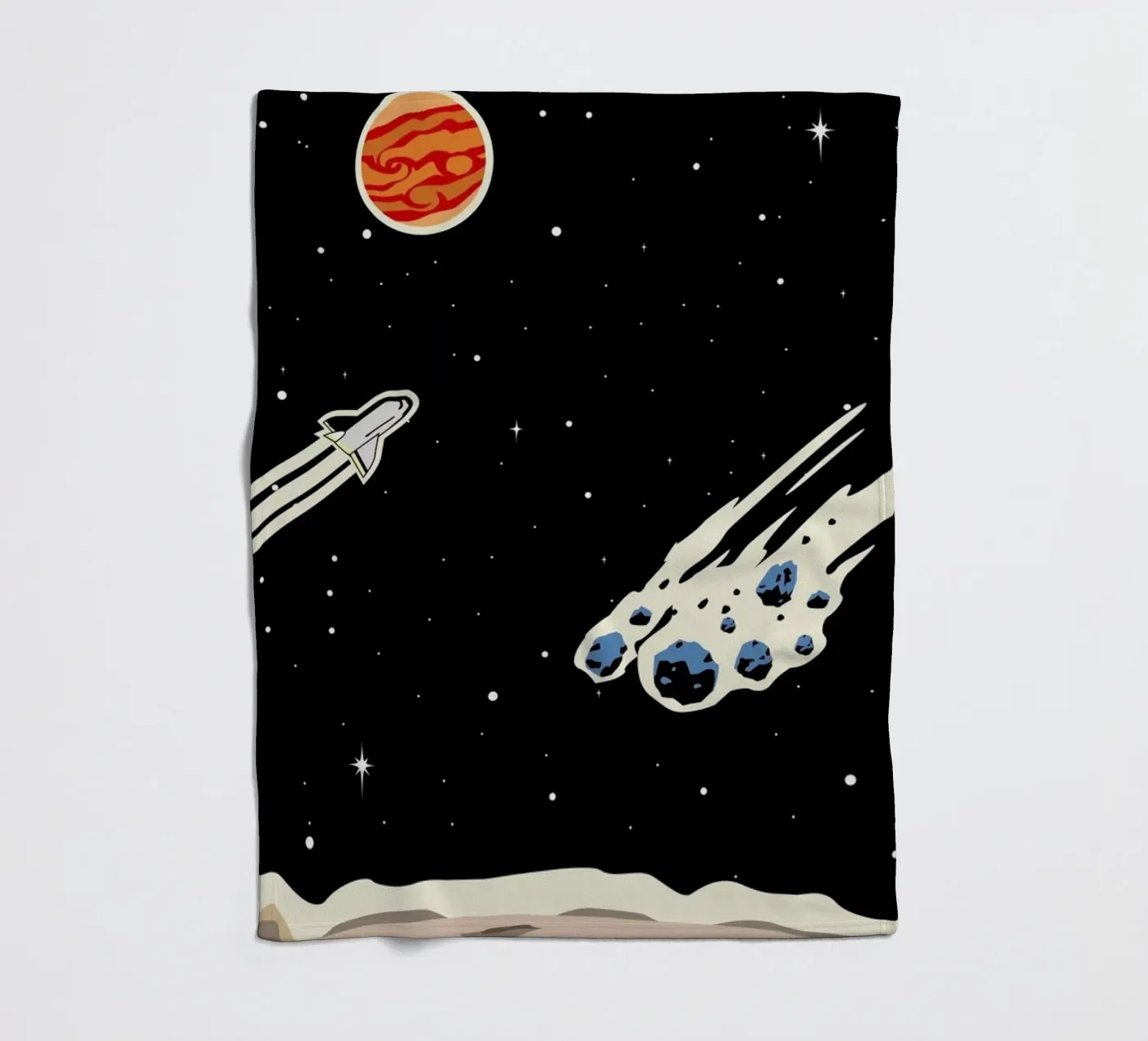 Space Rocket fleece blanket by Little Flourishes