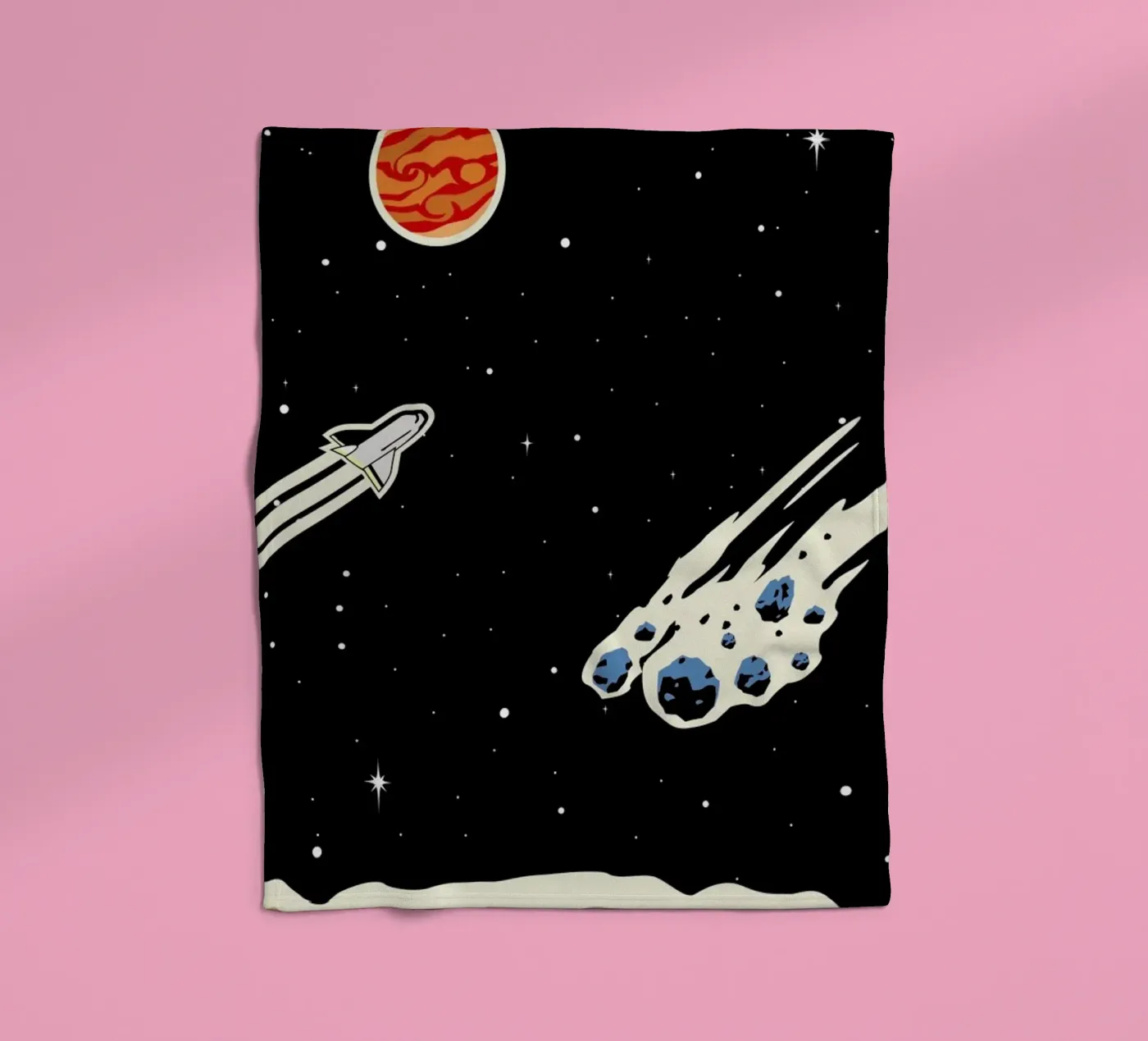 Space Rocket fleece blanket by Little Flourishes