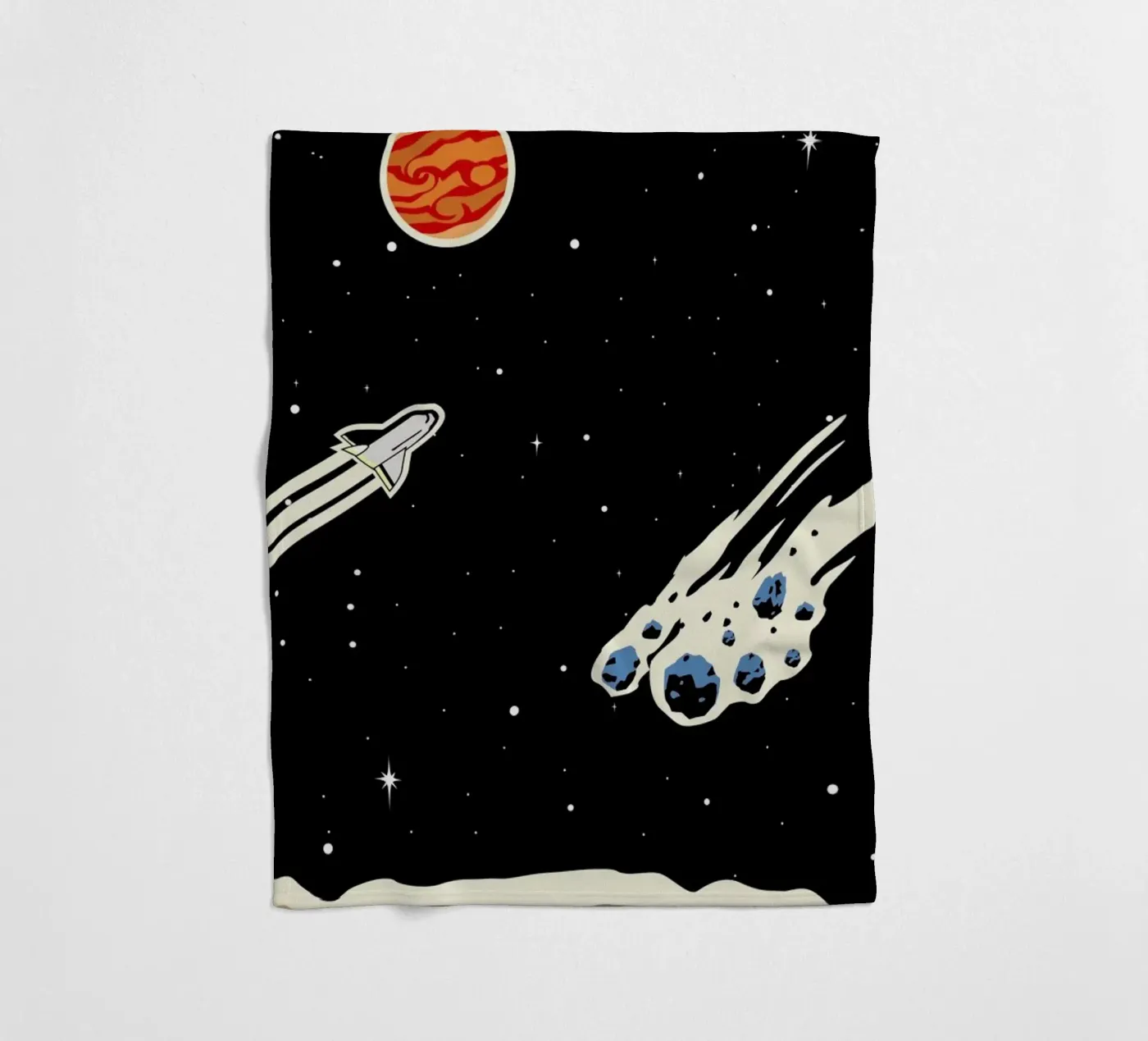 Space Rocket fleece blanket by Little Flourishes